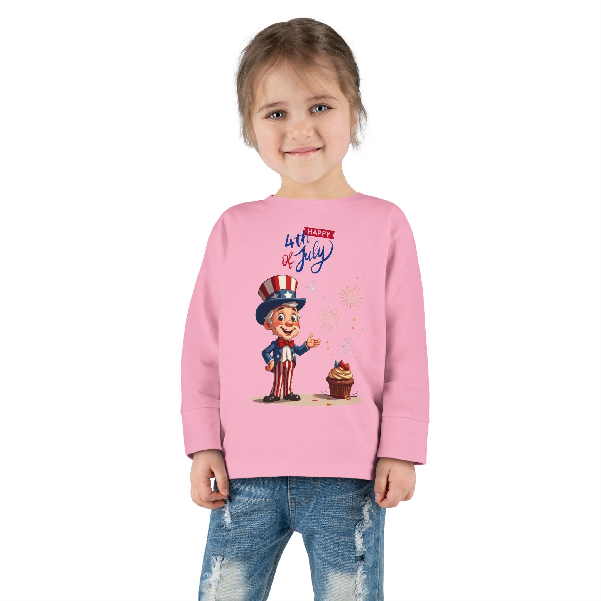 Uncle Sam 4th of July Toddler Long Sleeve Tee