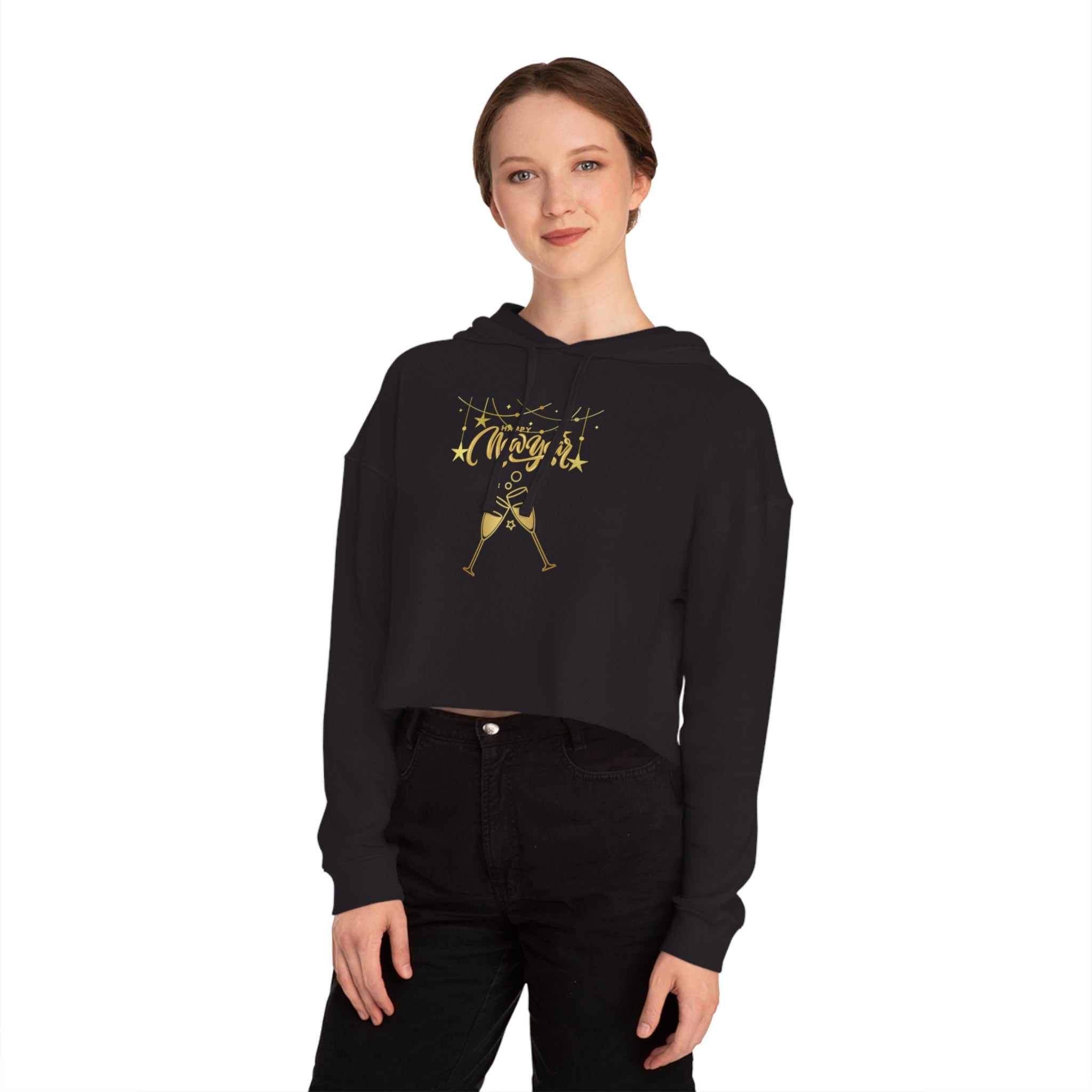 Happy New Year Women’s Cropped Hooded Sweatshirt