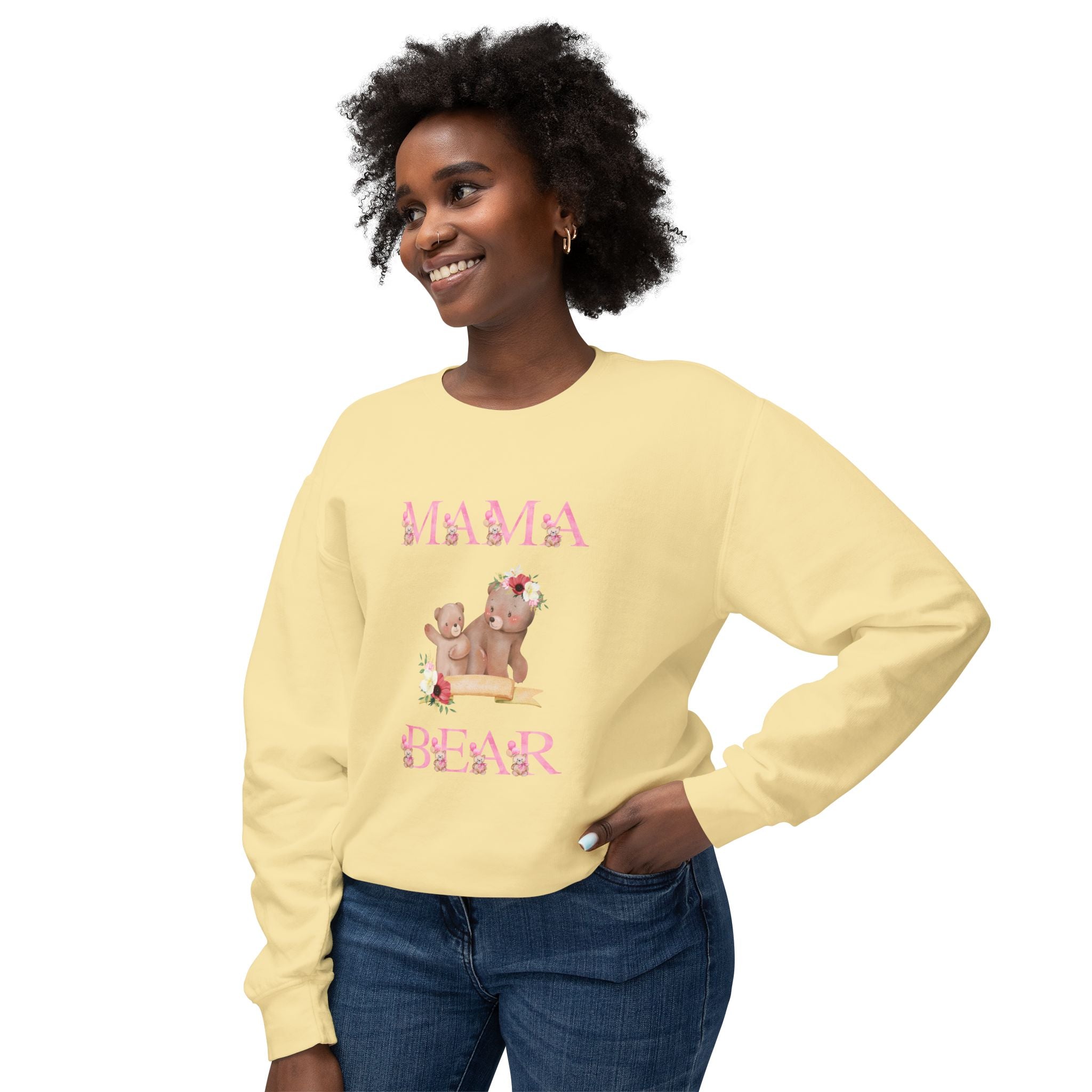 Mama Bear Unisex Lightweight Crewneck Sweatshirt