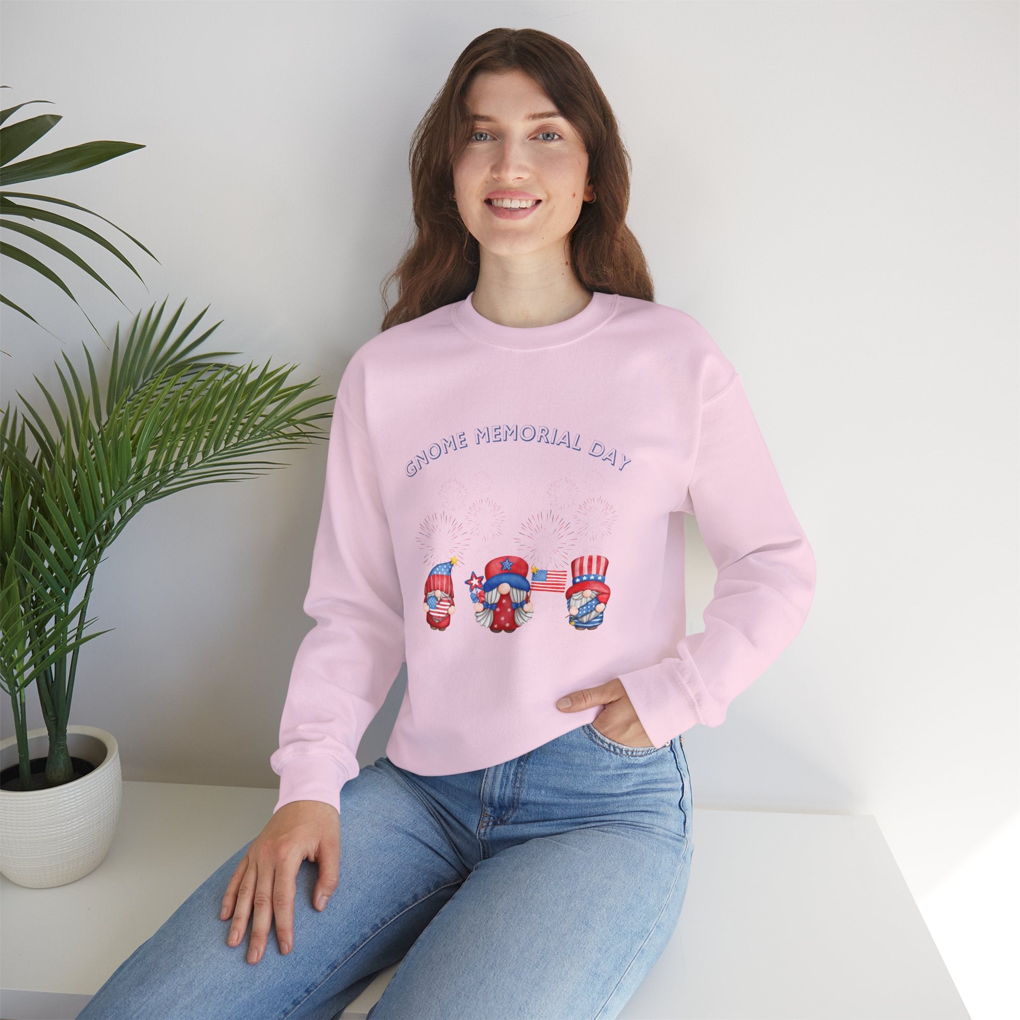 Gnome Memorial Day  Sweatshirt, Unisex Crewneck