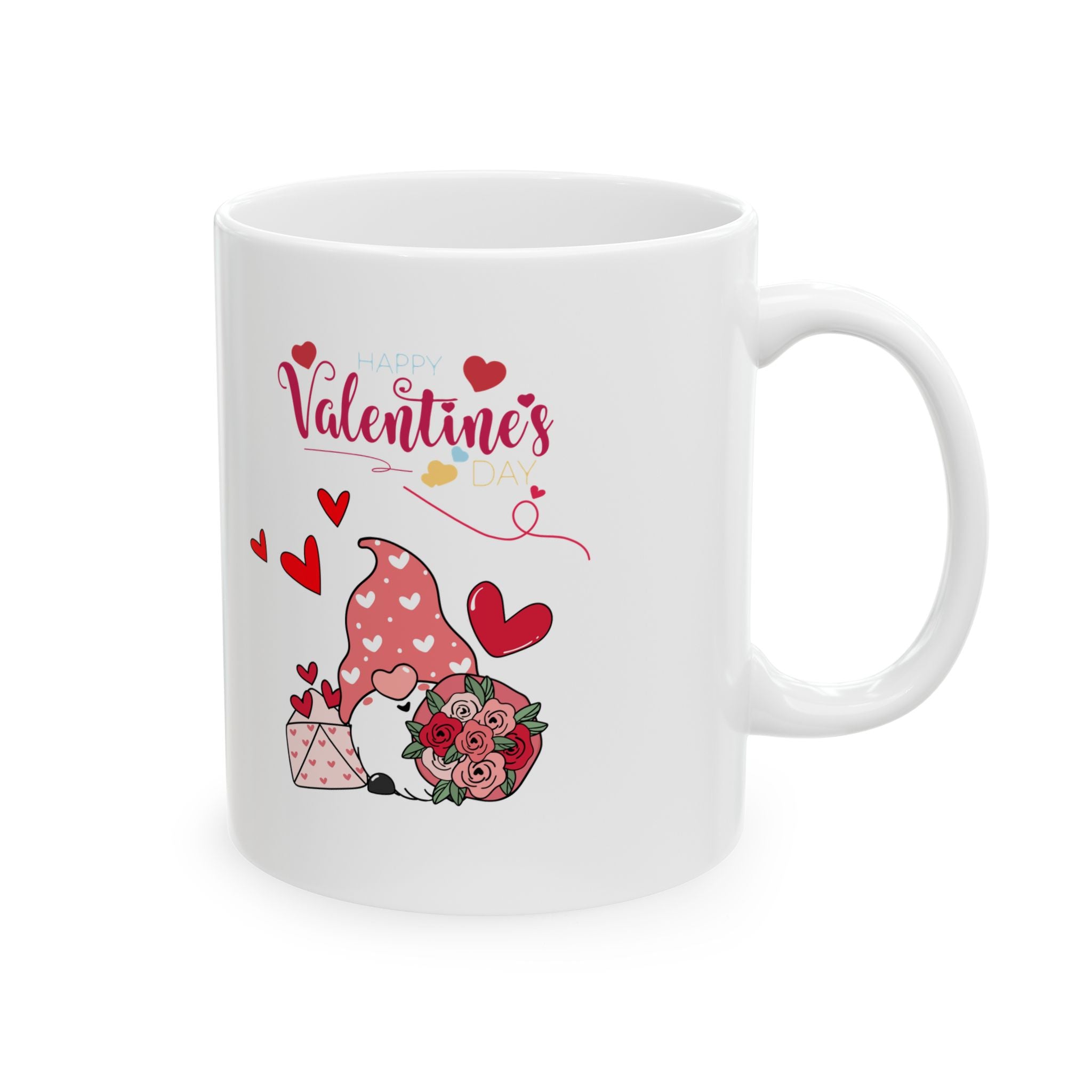 Gnome Valentine's Day Ceramic Mug, (11oz, 15oz)