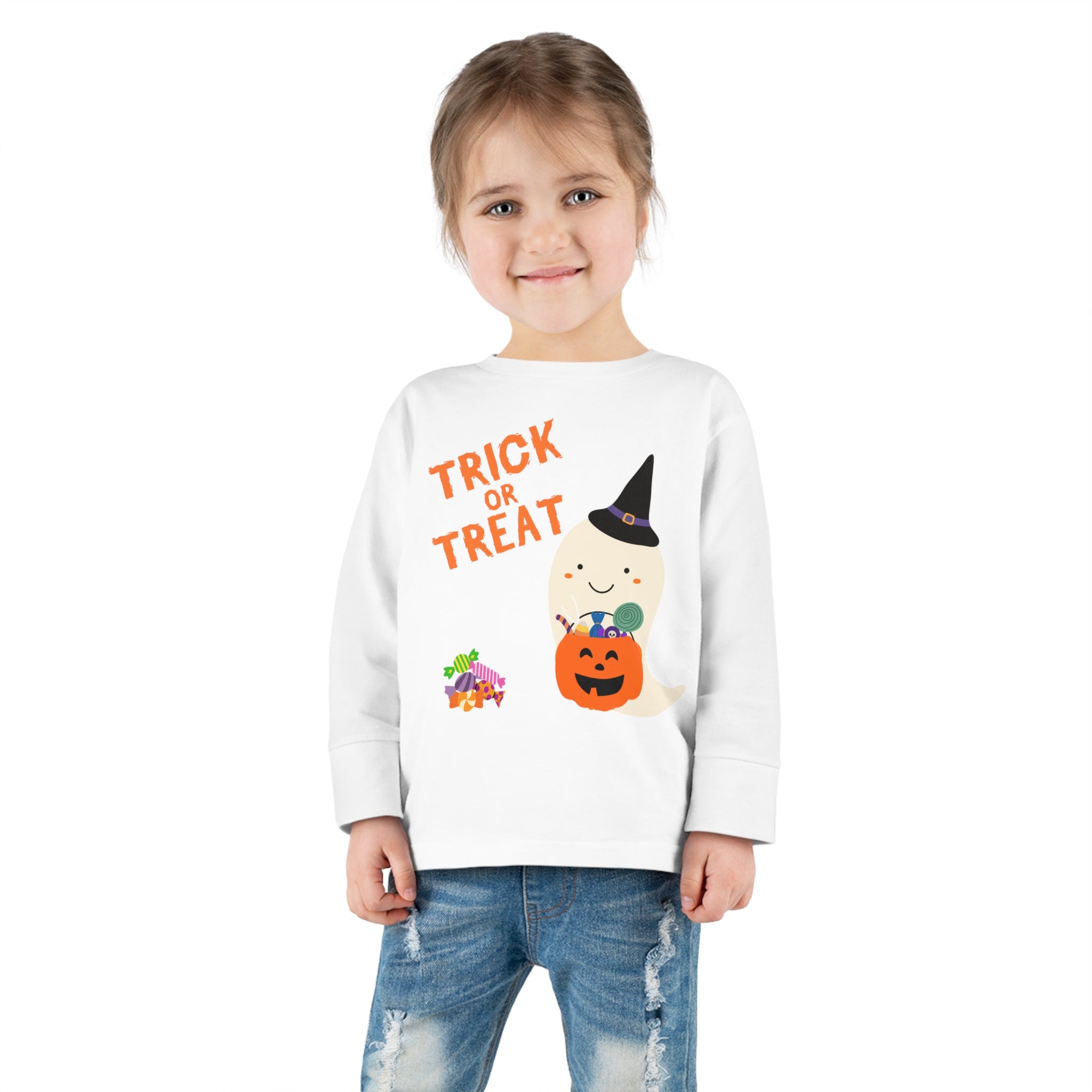 Trick or Treat Toddler Long Sleeve Tee