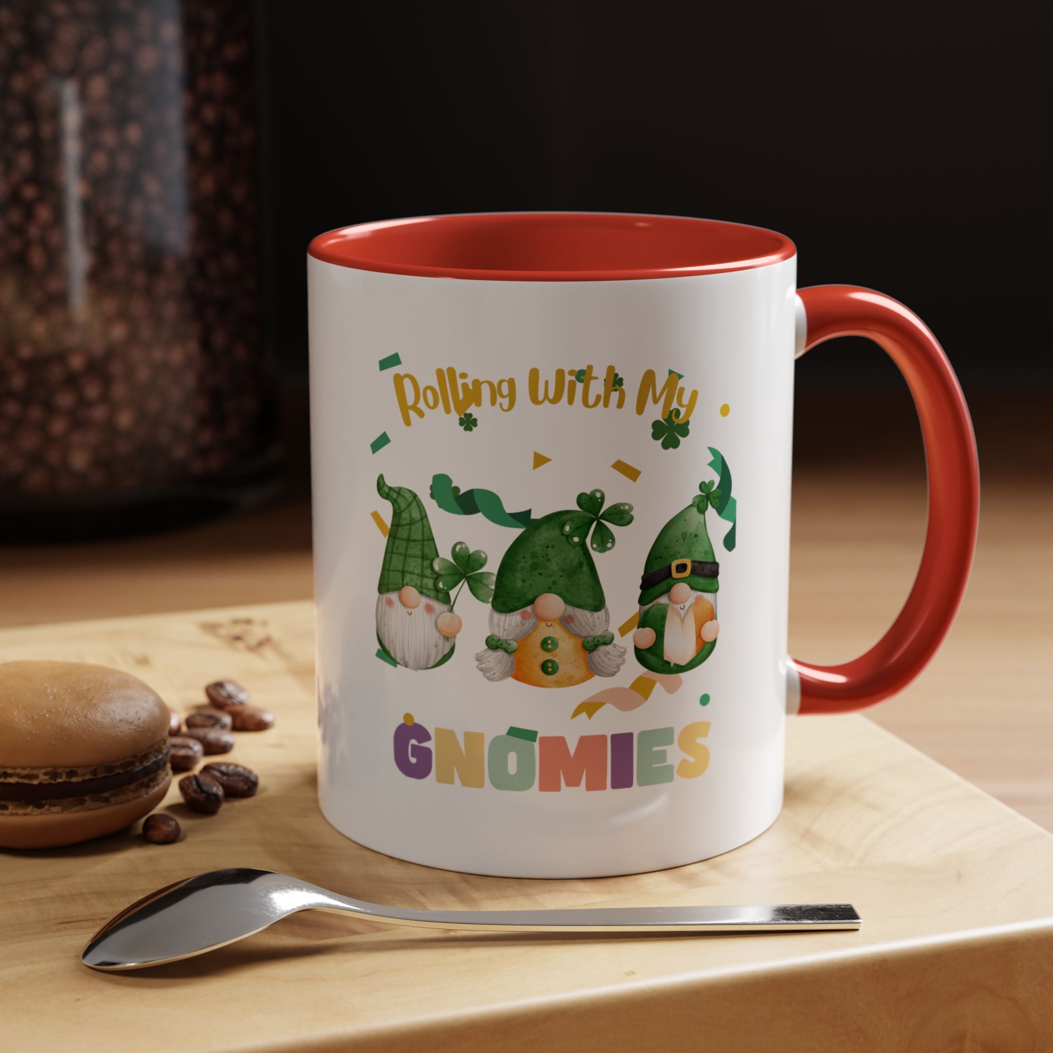 Rolling With My Gnomies Accent Coffee Mug - Fun St. Patrick's Day Gift
