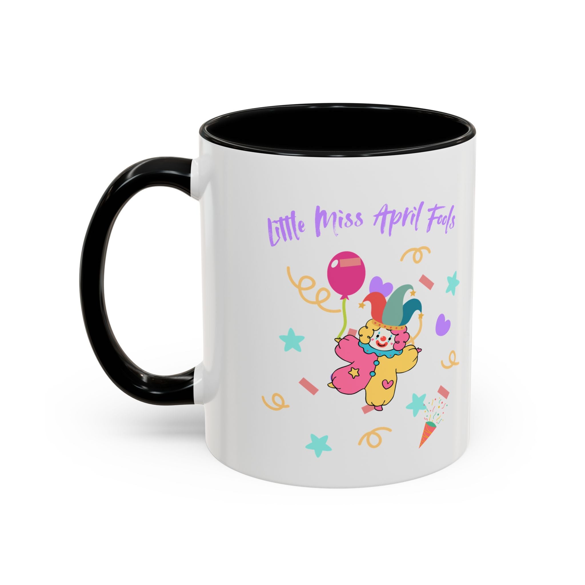 Little Miss April Fool's  Day Accent Coffee Mug - Fun & Whimsical 11oz/15oz