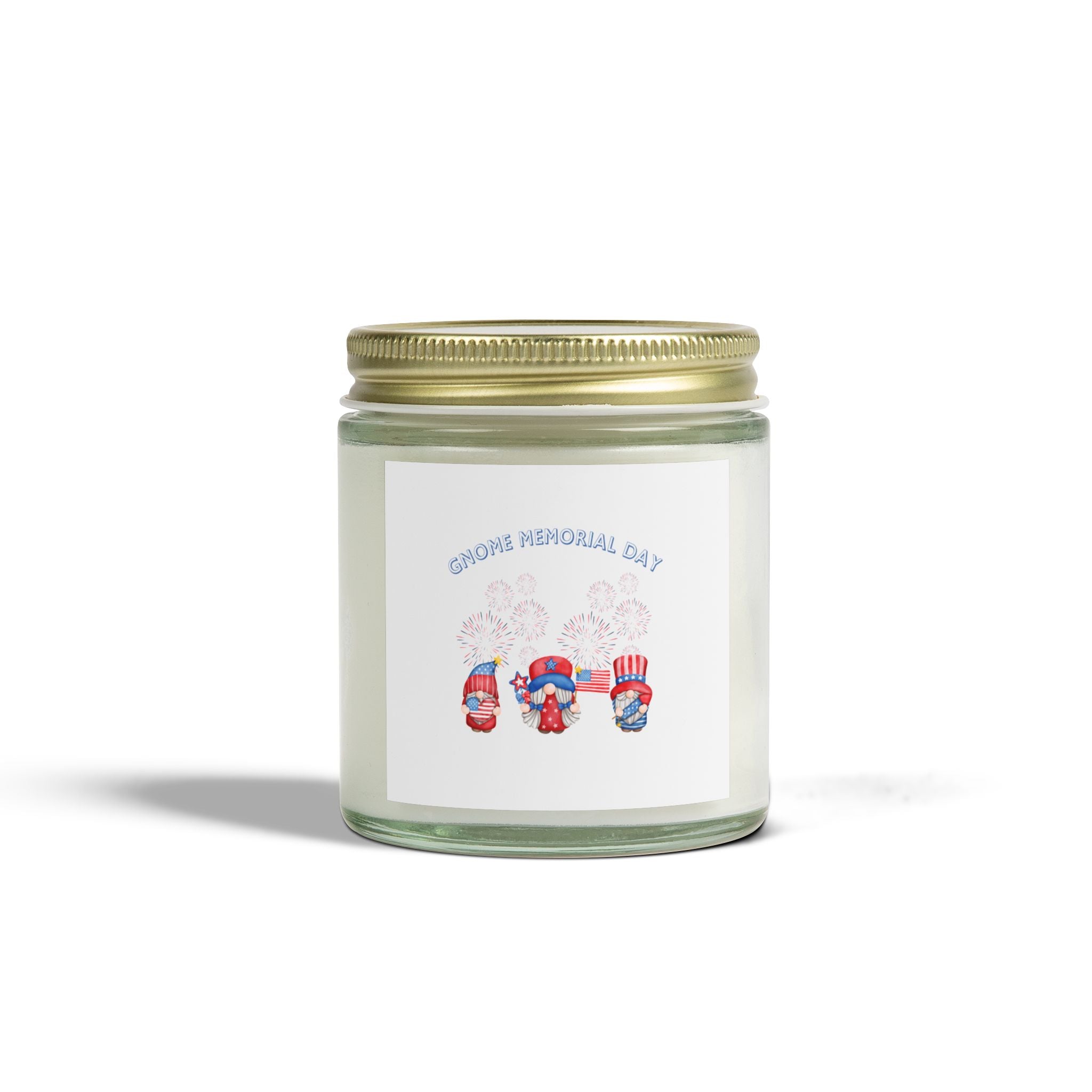 Gnome Memorial Day Scented Candle, Coconut Apricot Wax