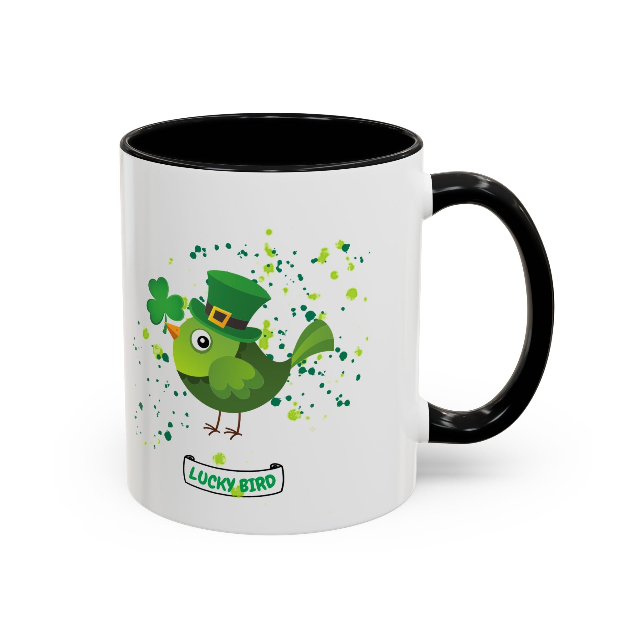 Lucky Bird St. Patrick's Day Coffee Mug - Green Accent 11/15oz