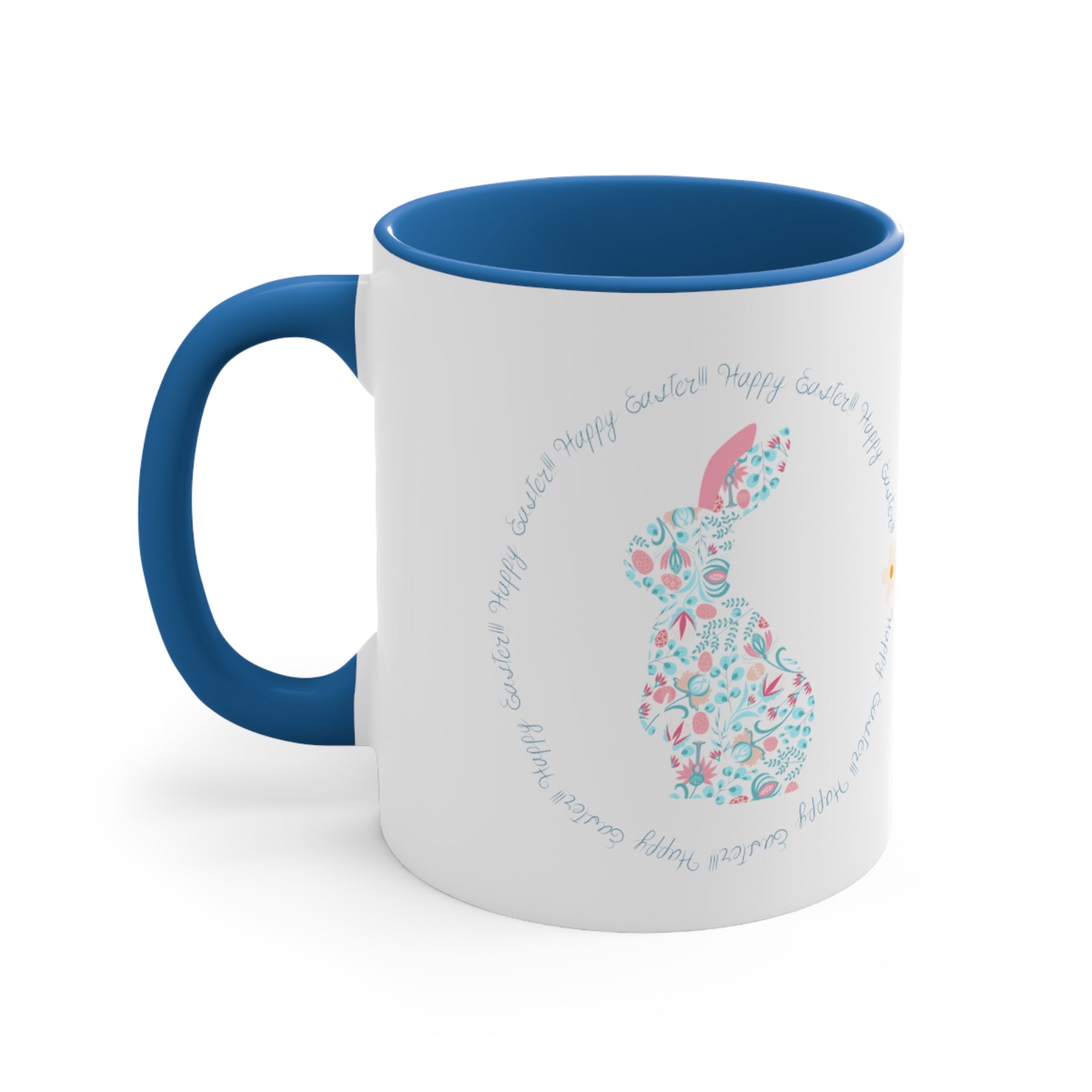 Happy Easter Rabbit Day Accent Coffee Mug, 11oz