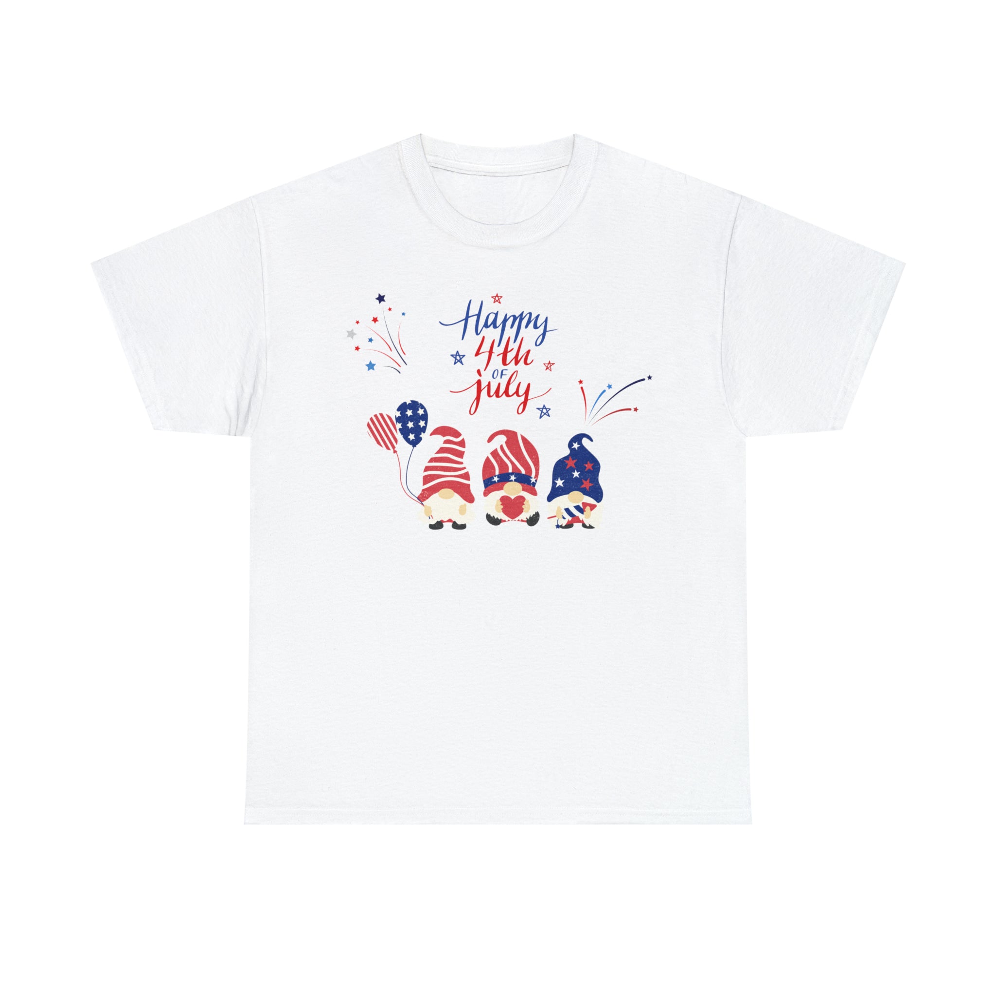 Happy 4th Of July Gnome Unisex Heavy Cotton Tee