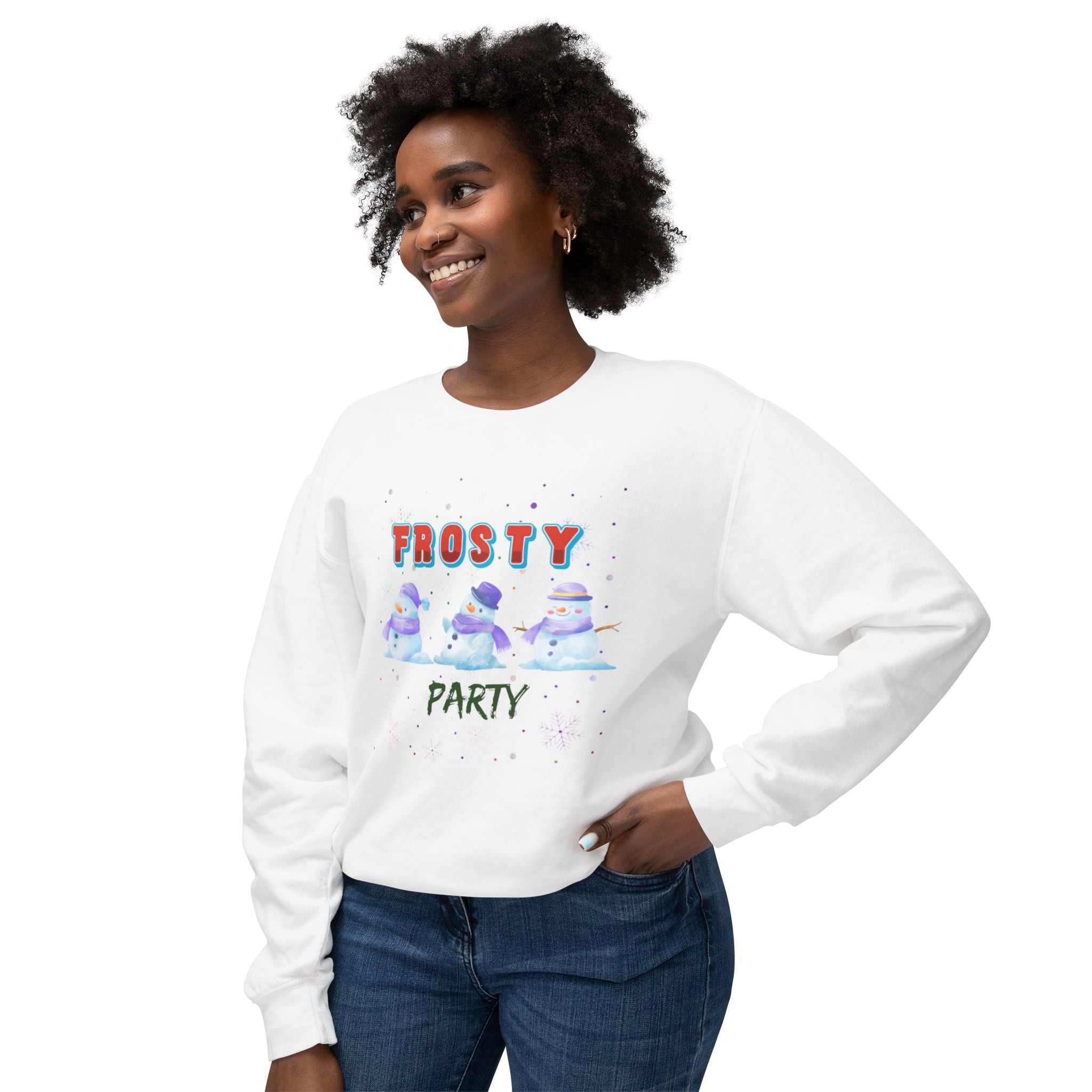 Frosty Party Unisex Lightweight Crewneck Sweatshirt