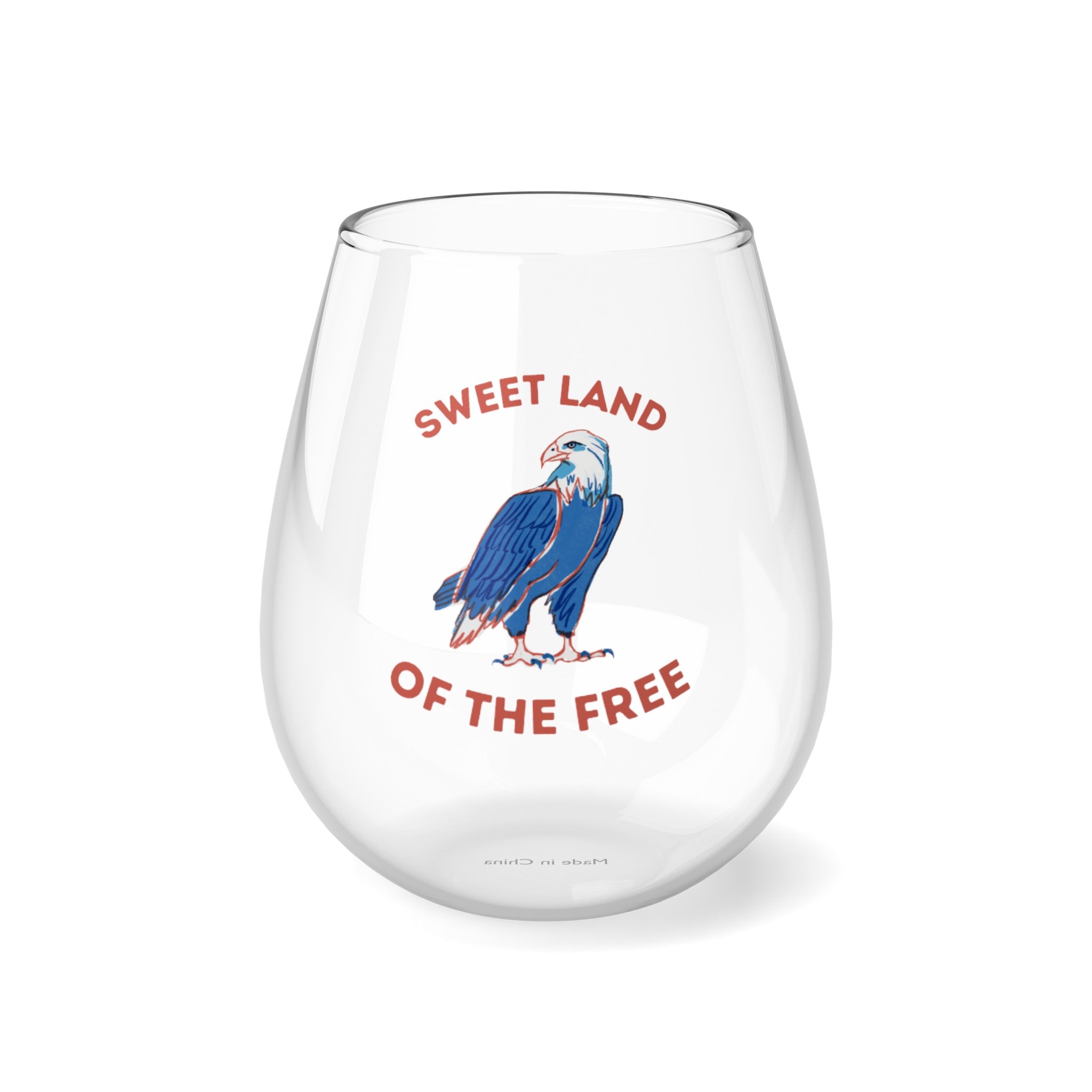 Sweet Land Of The Free Stemless Wine Glass, 11.75oz