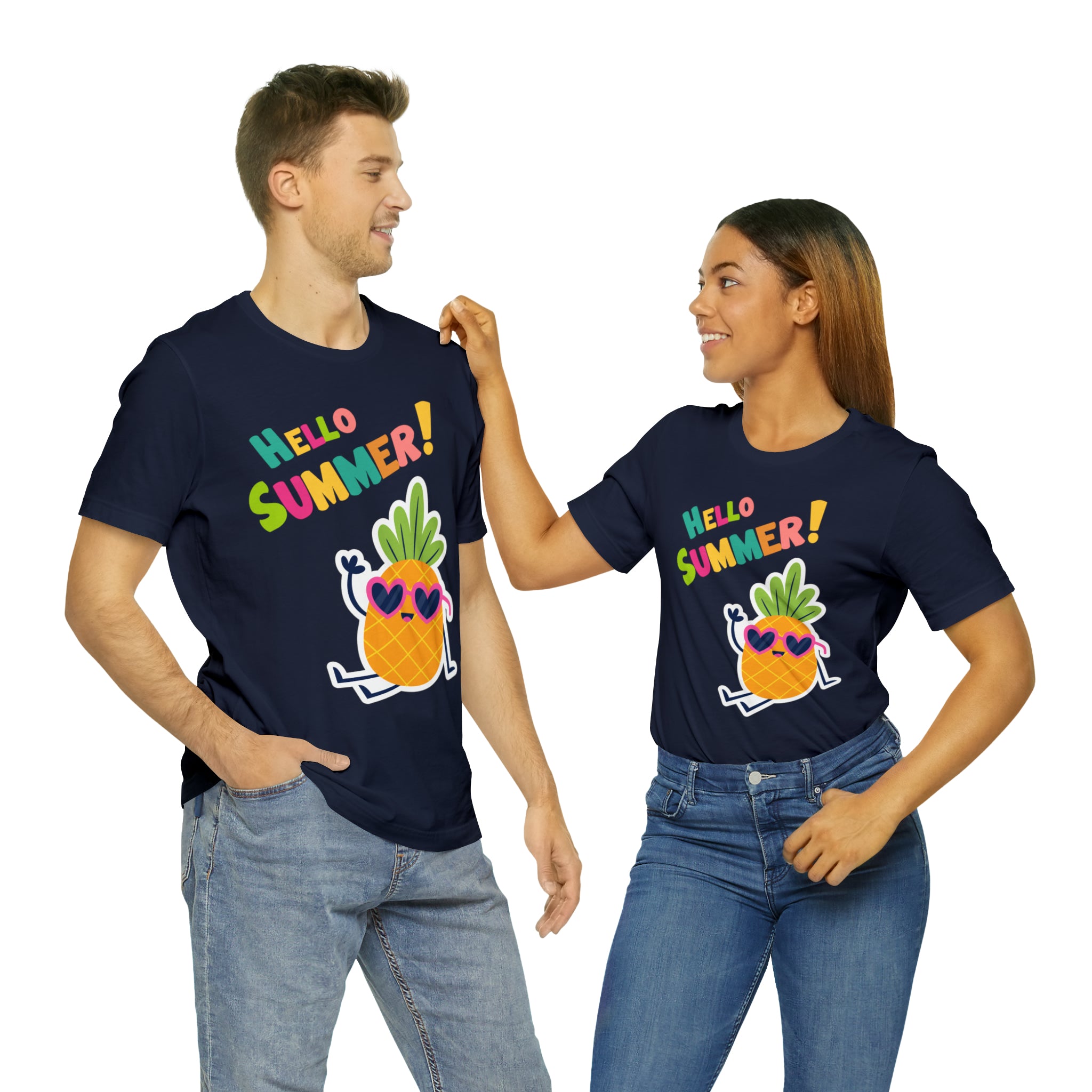 Hello Pineapple Summer Unisex Jersey Short Sleeve Tee