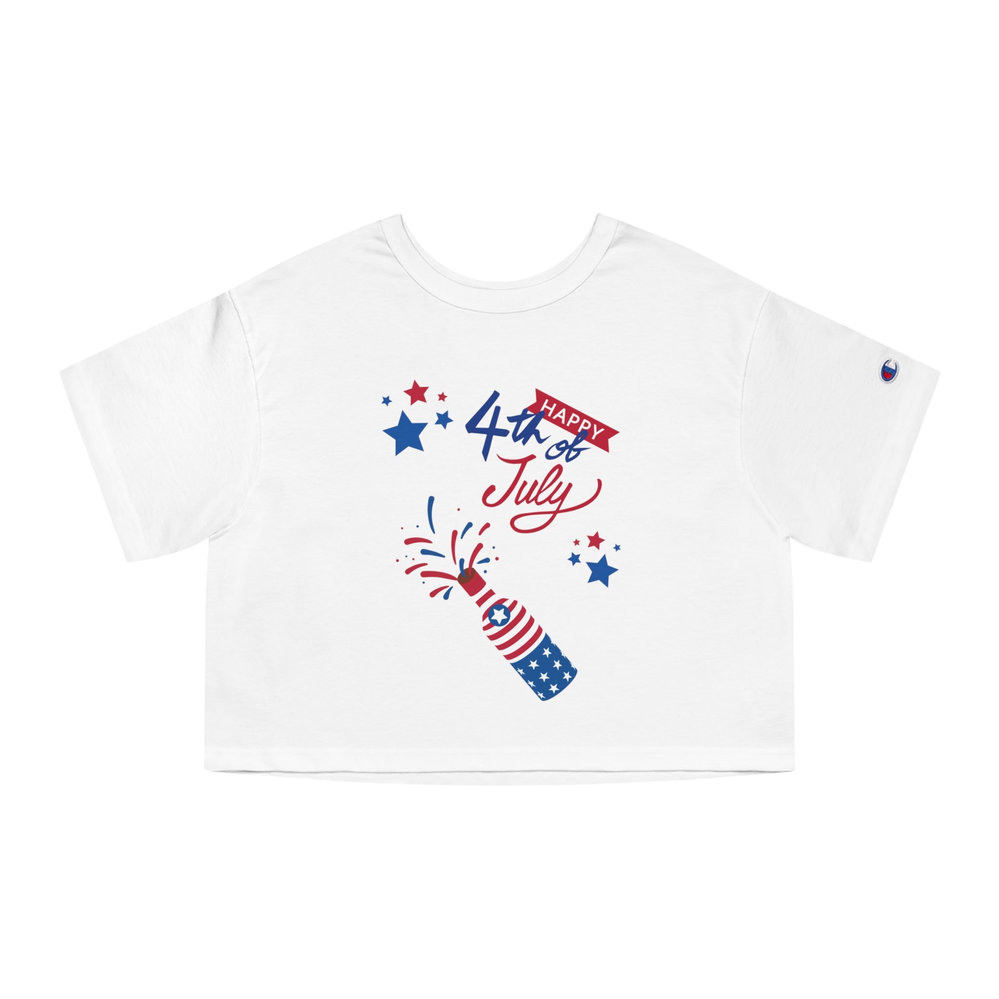 Happy 4th Of July Celebration Champion Women's Heritage Cropped T-Shirt