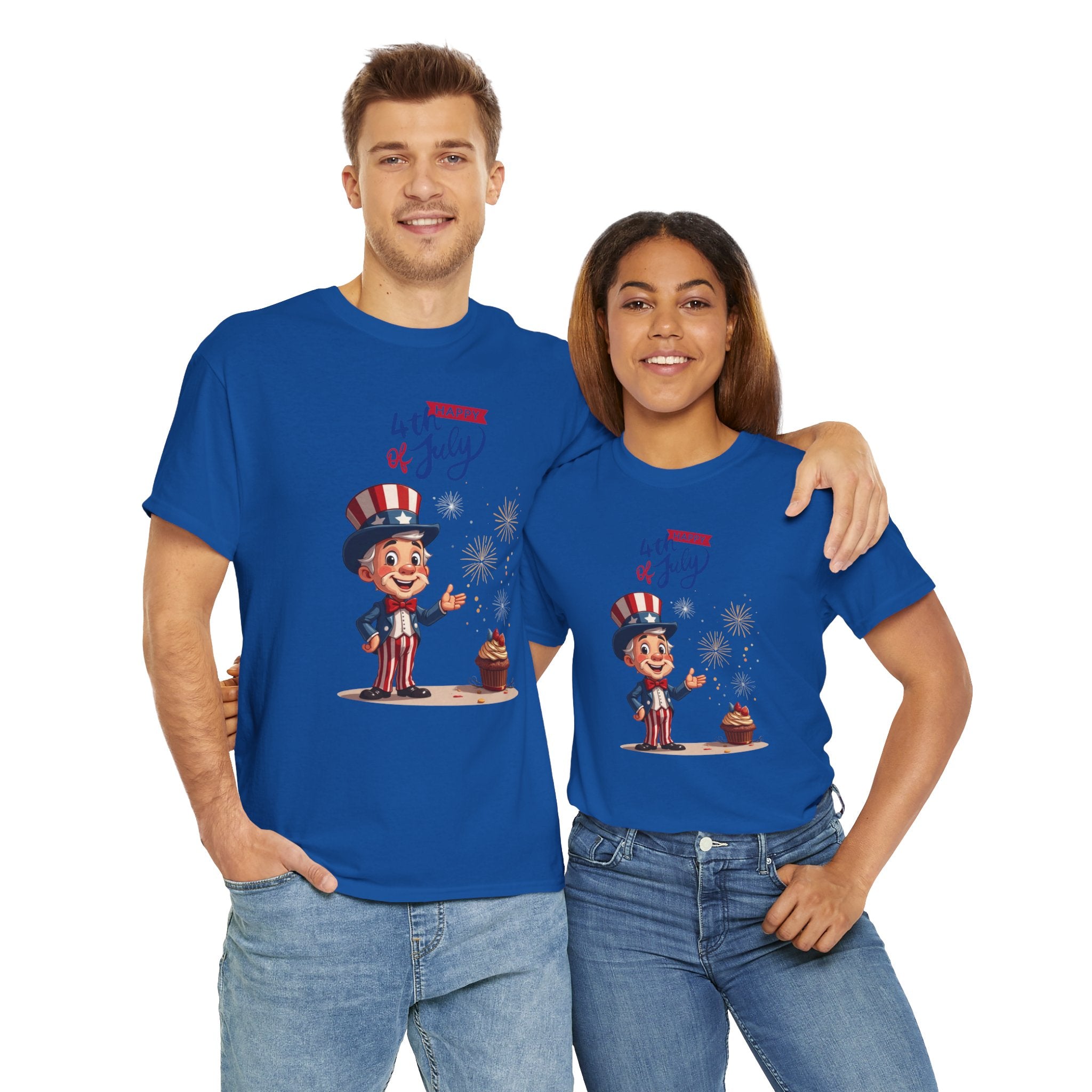 Uncle Sam Tee Happy of July, Unisex Heavy Cotton Shirt