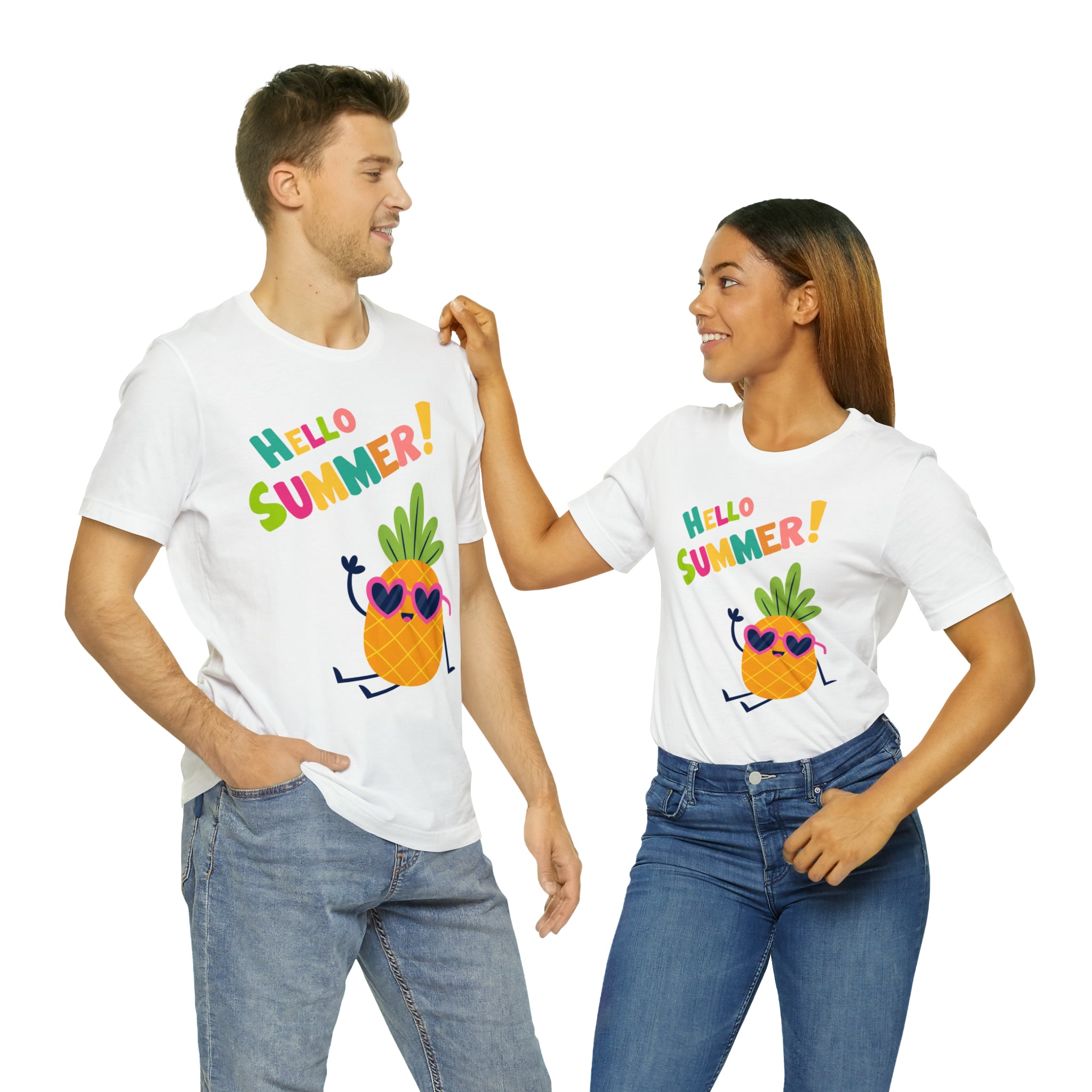 Hello Pineapple Summer Unisex Jersey Short Sleeve Tee