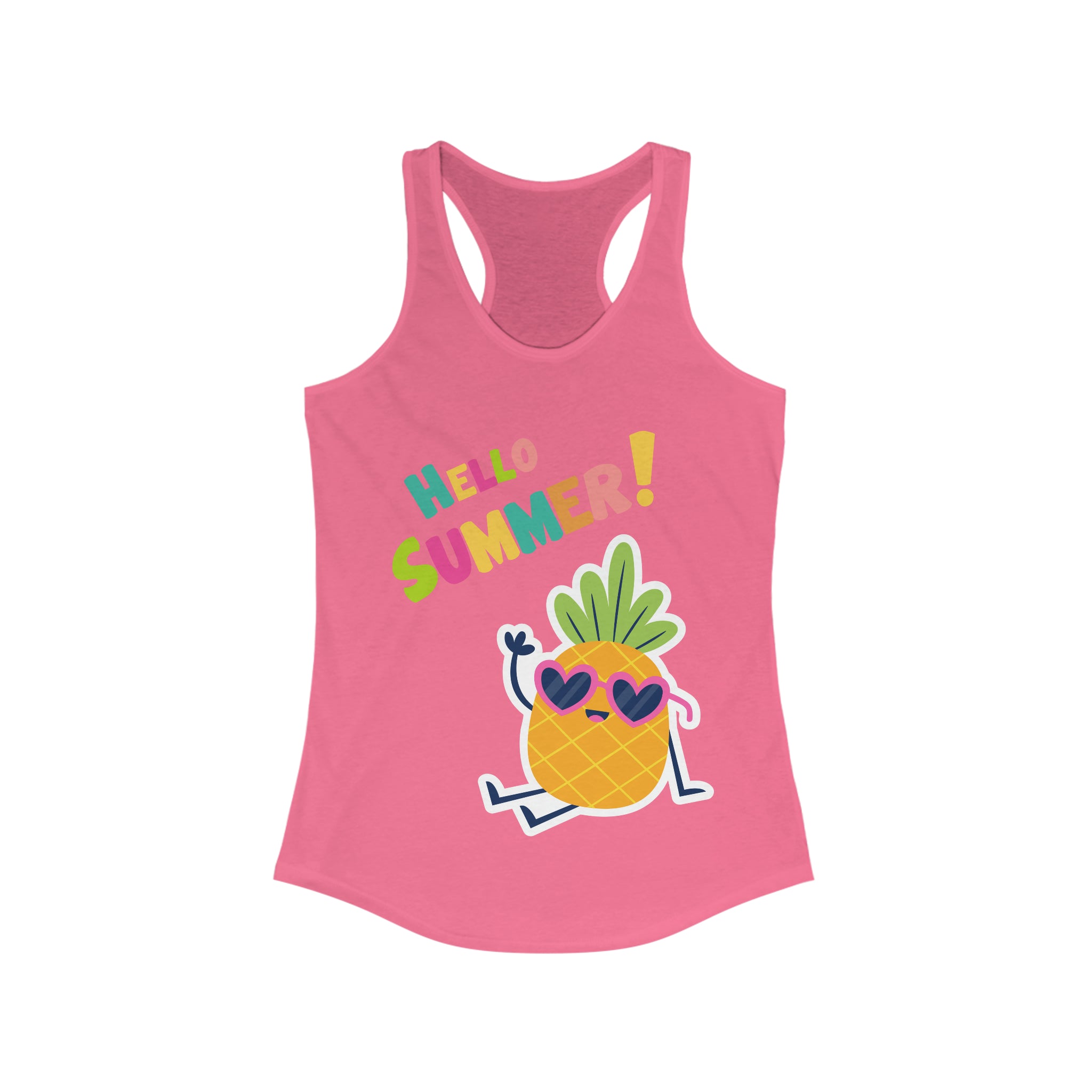 Hello Pineapple Summer Women's Ideal Racerback Tank