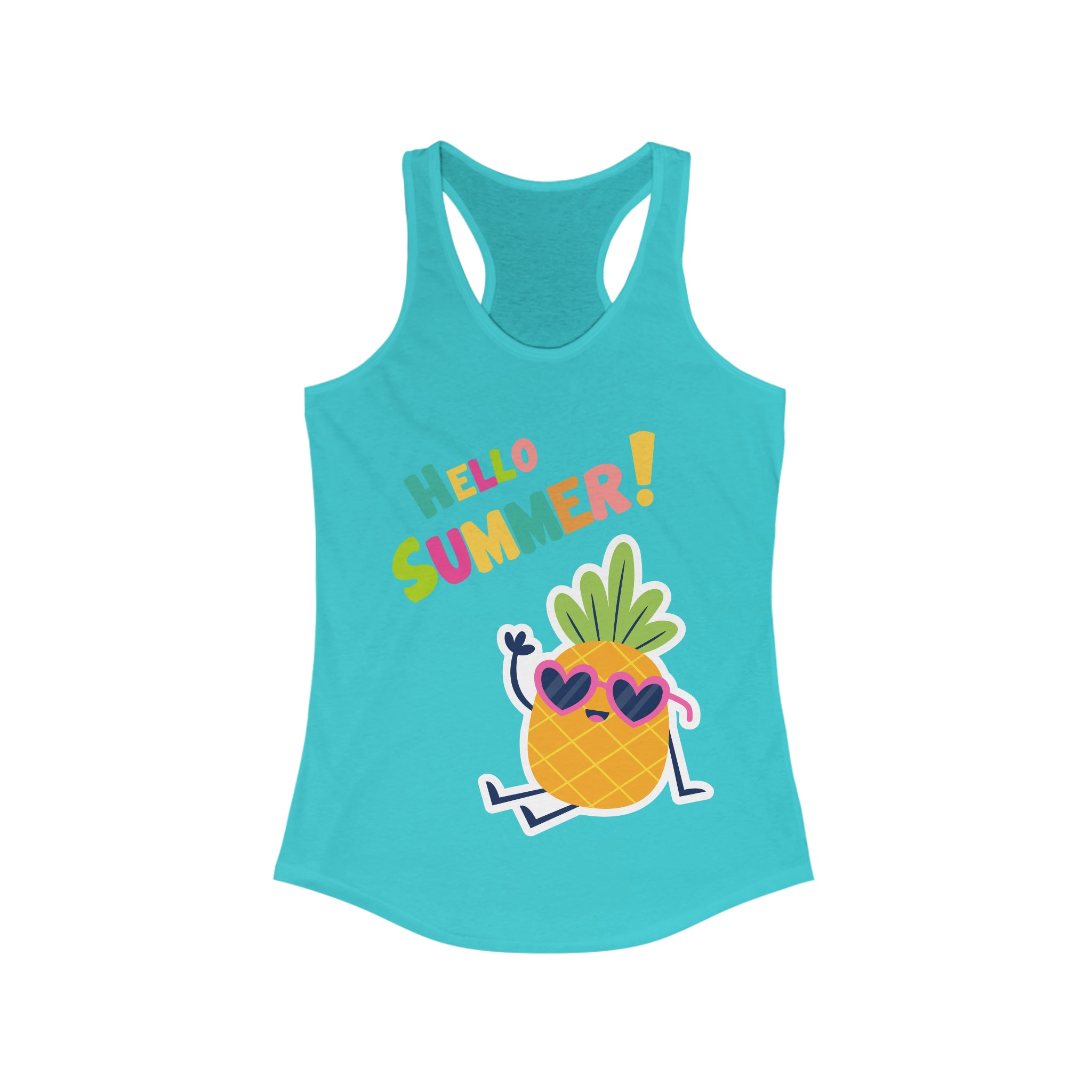 Hello Pineapple Summer Women's Ideal Racerback Tank