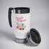 Beach Please Stainless Steel Travel Mug with Handle, 14oz