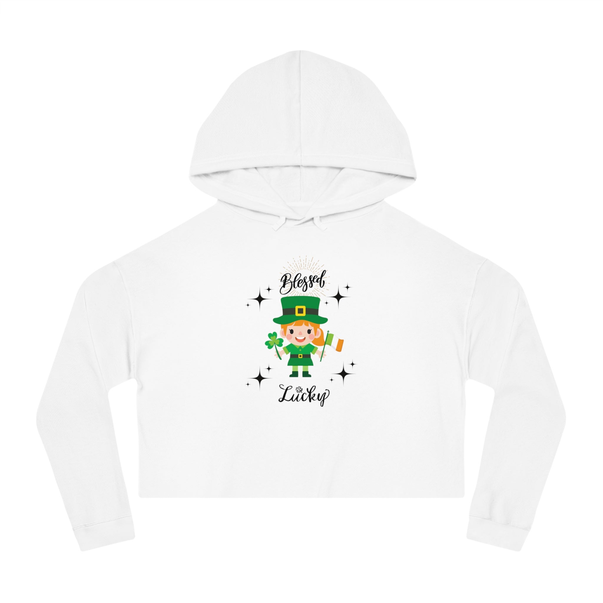 Blessed & Lucky Women’s Cropped Hooded Sweatshirt
