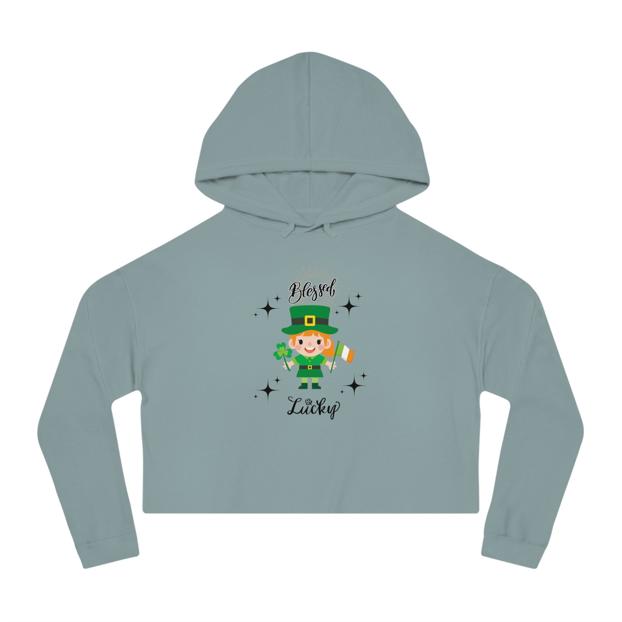 Blessed & Lucky Women’s Cropped Hooded Sweatshirt