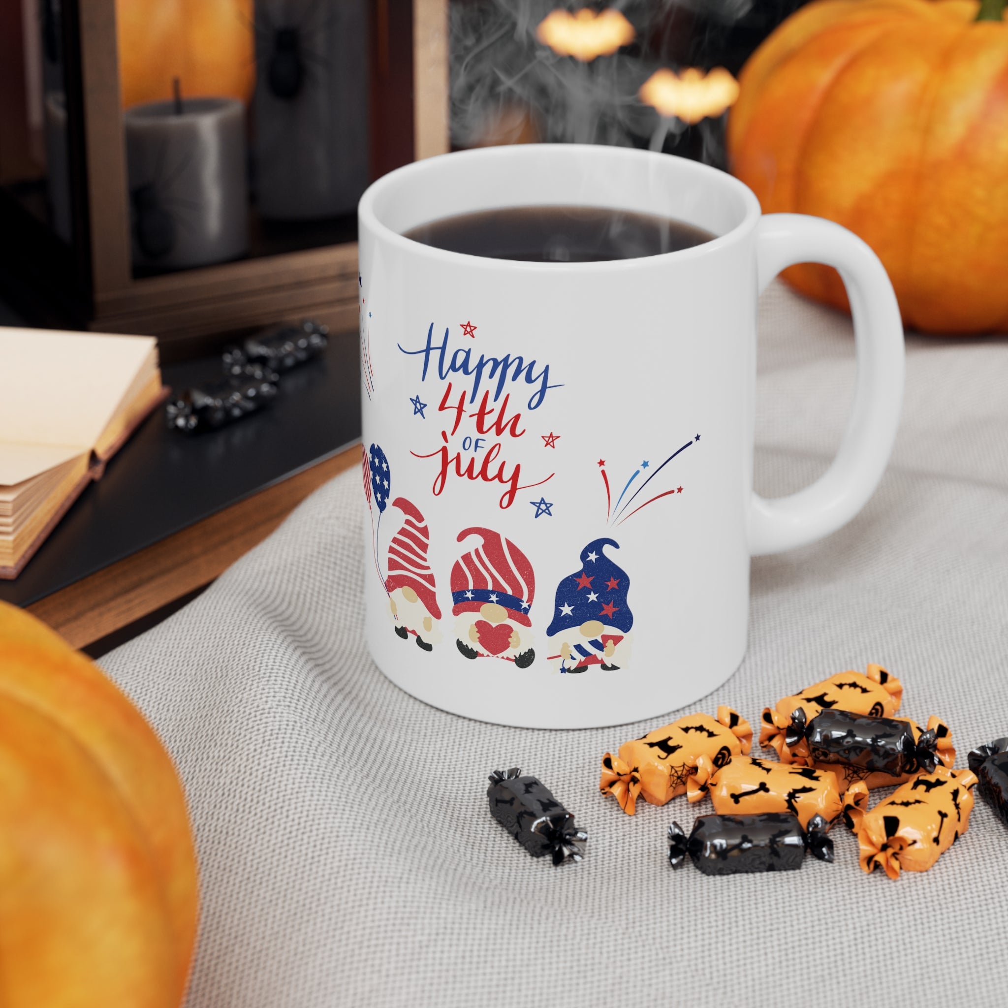 Happy 4th Of July Gnome Ceramic Mug 11oz