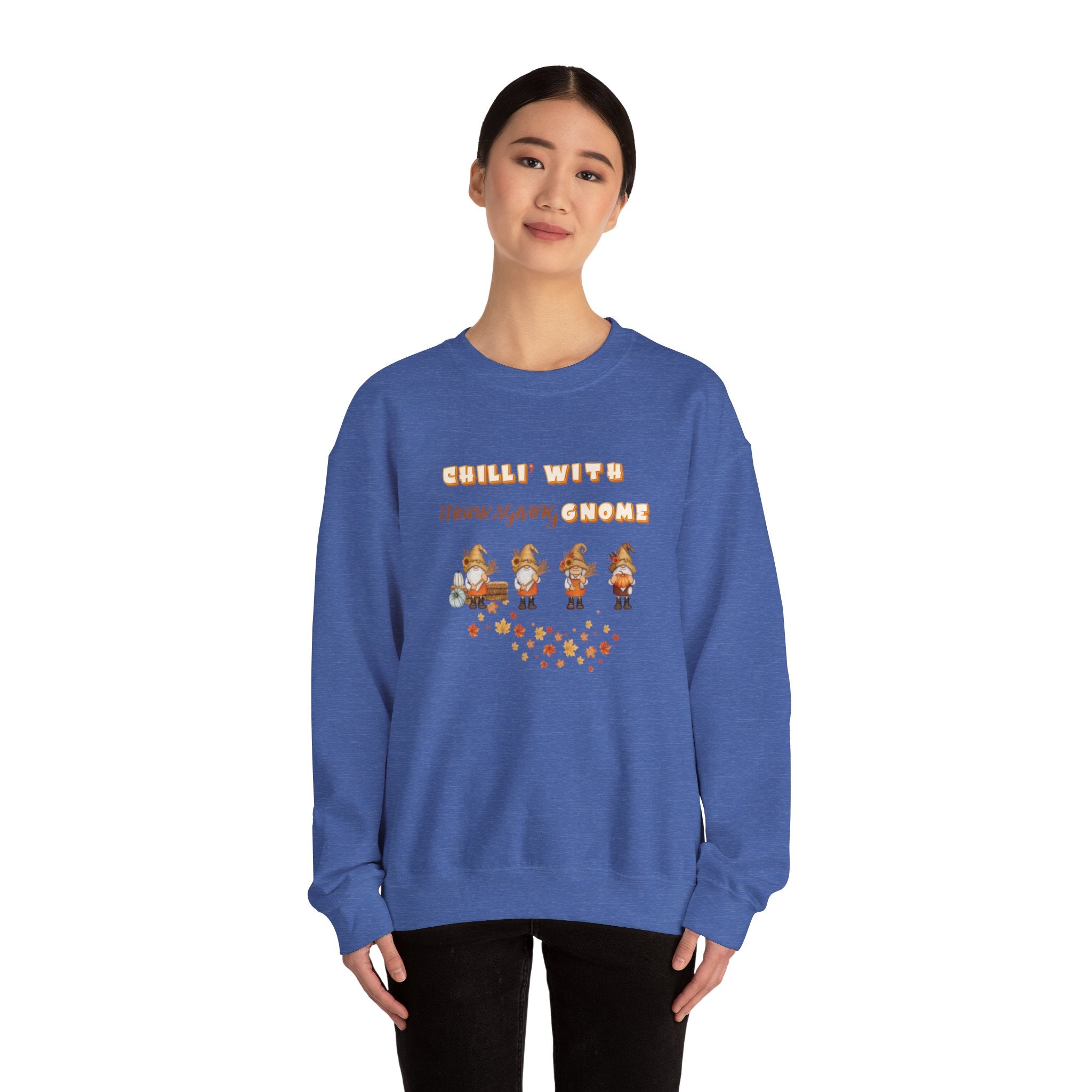 Chilli" With Thanksgiving Gnome Unisex Heavy Blend™ Crewneck Sweatshirt