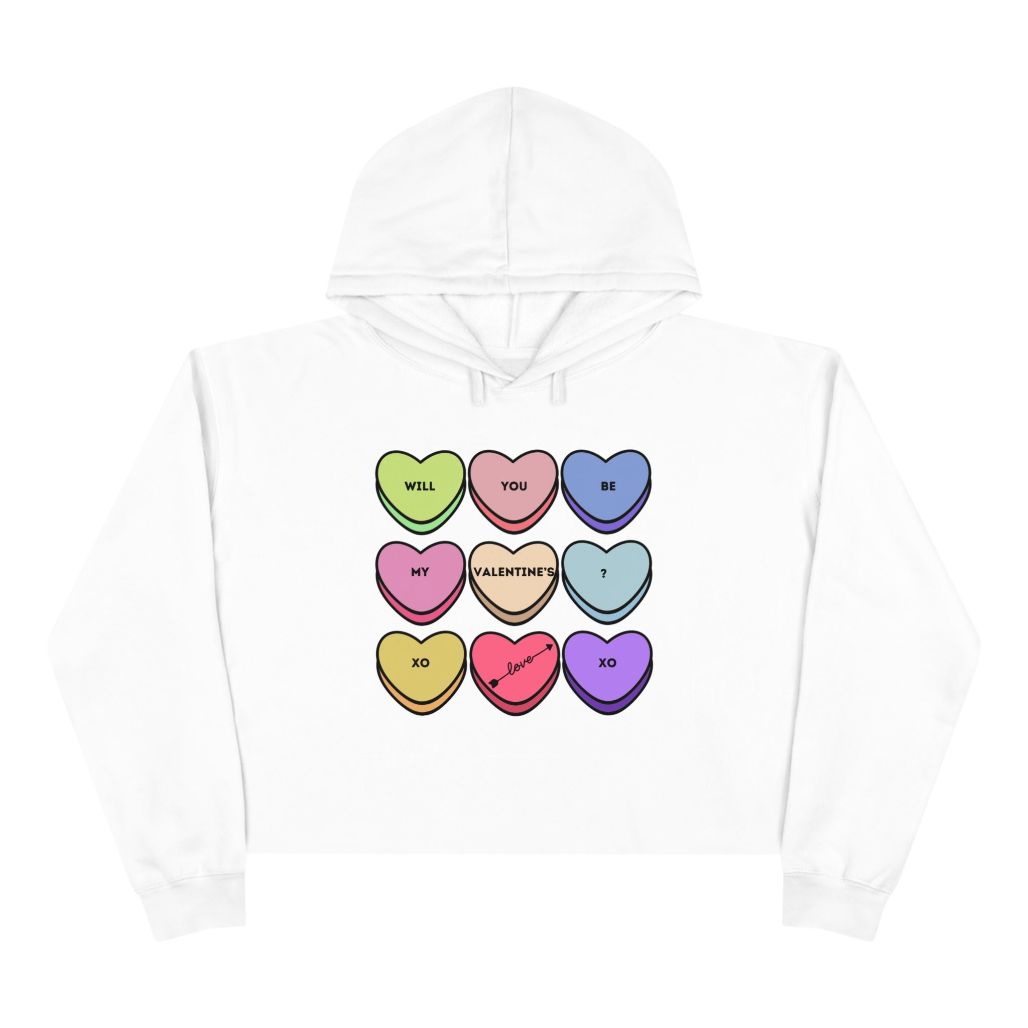 Will You Be My Valentine? Crop Hoodie