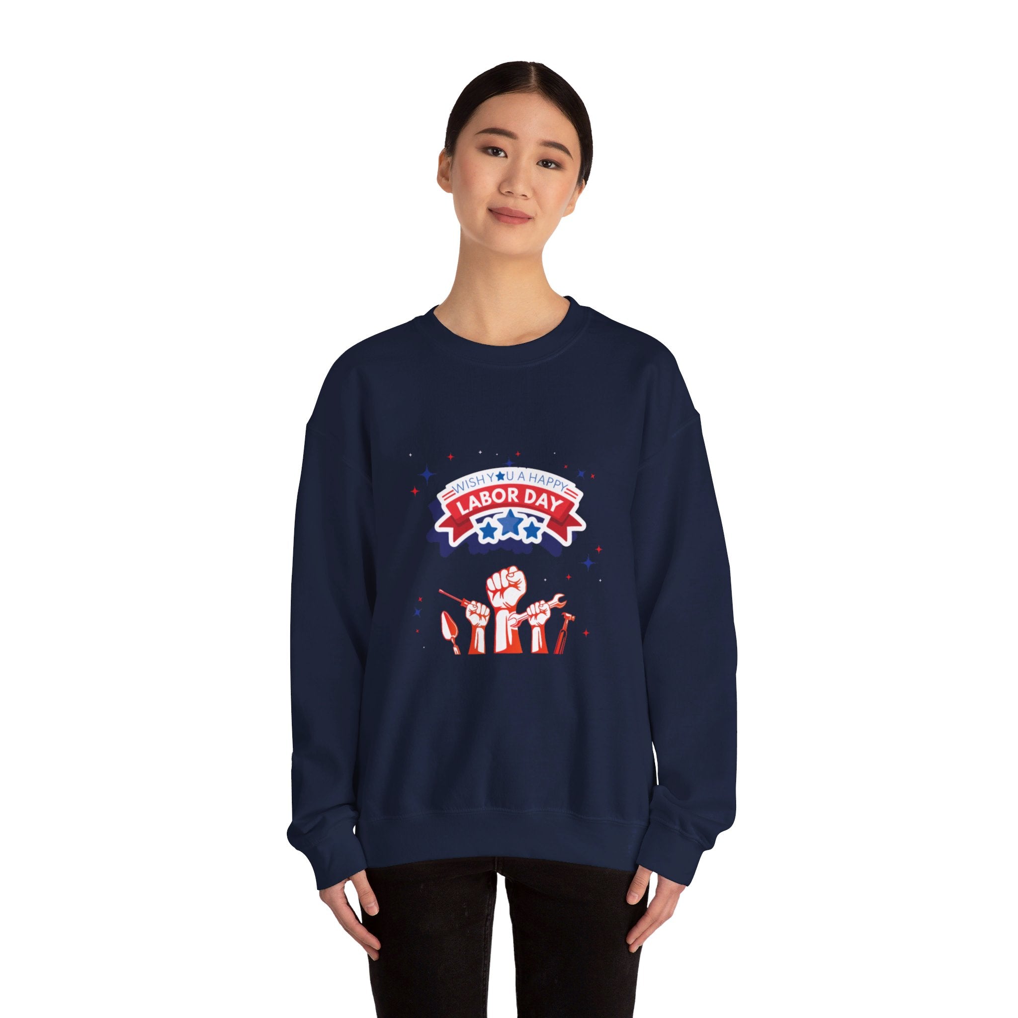 Wish U A Happy Labor Day Unisex Heavy Blend™ Crewneck Sweatshirt