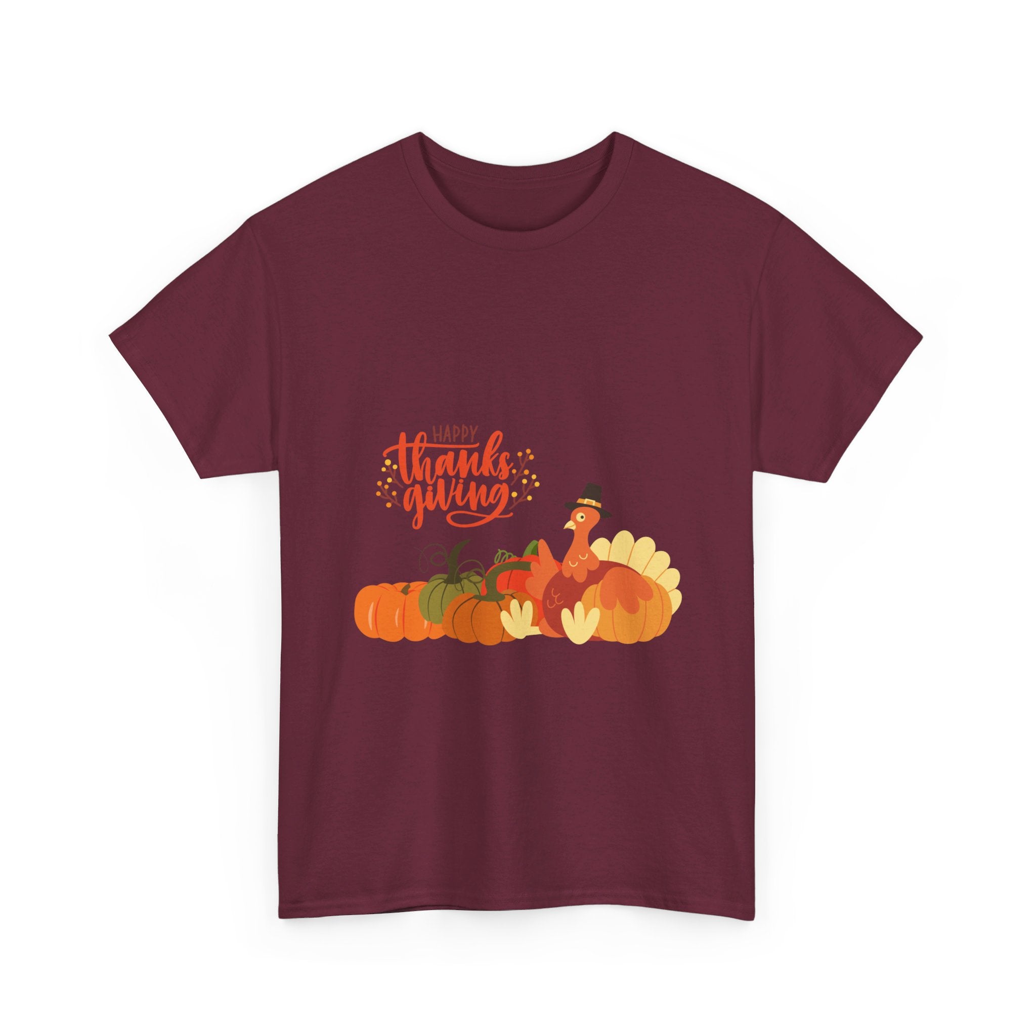 Happy Thanksgiving Turkey Unisex Heavy Cotton Tee