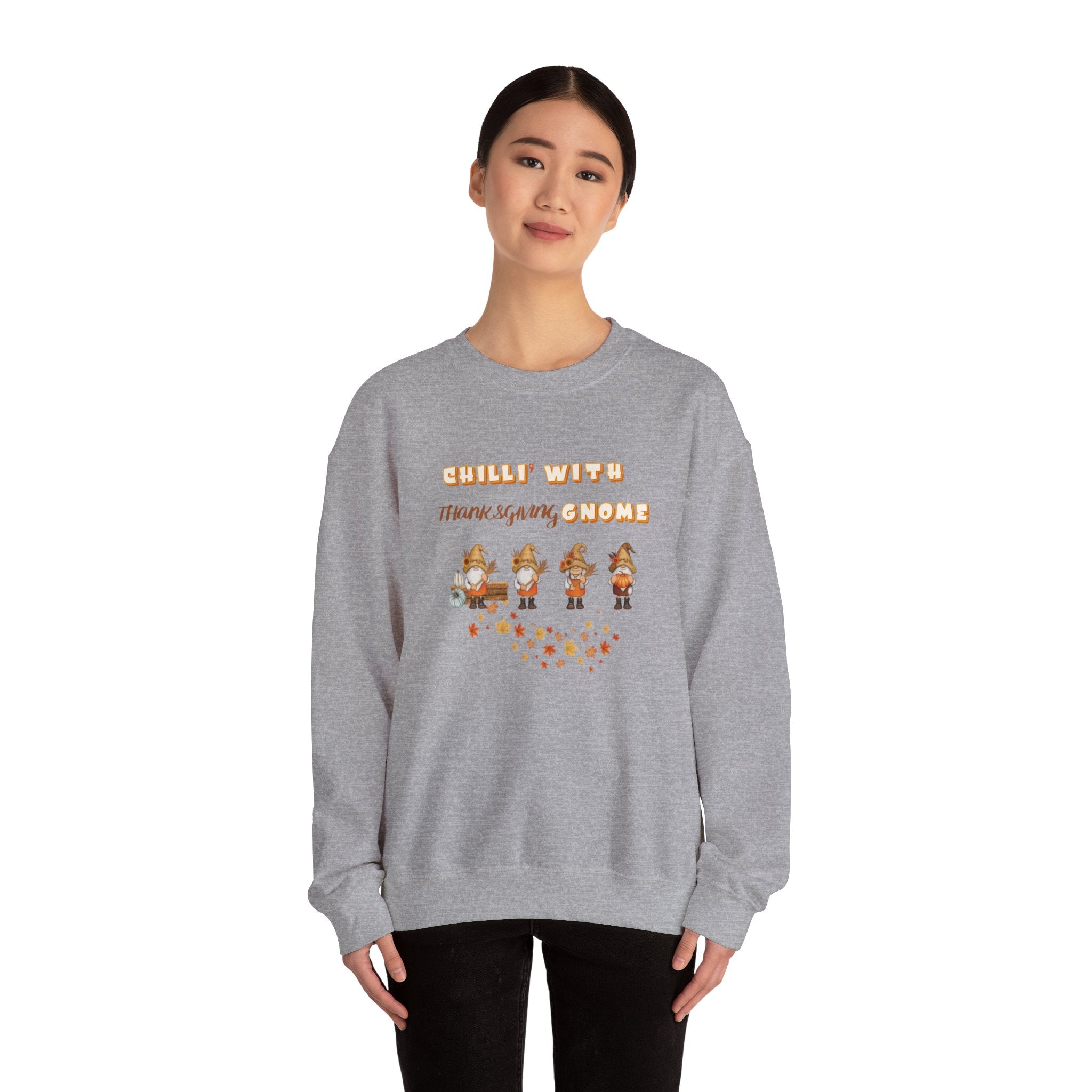 Chilli" With Thanksgiving Gnome Unisex Heavy Blend™ Crewneck Sweatshirt