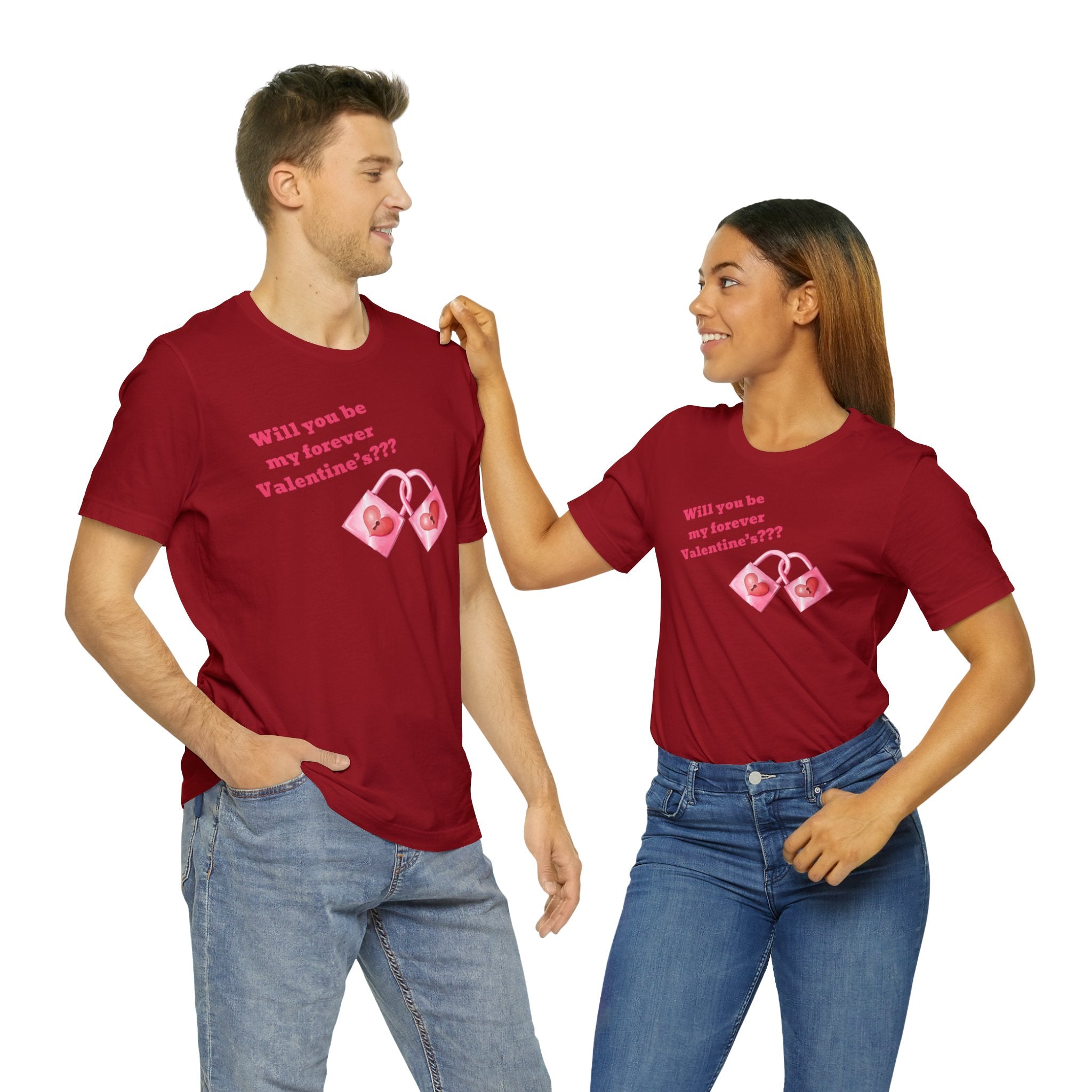 Will You Be My Forever Valentine?? Unisex Jersey Short Sleeve Tee