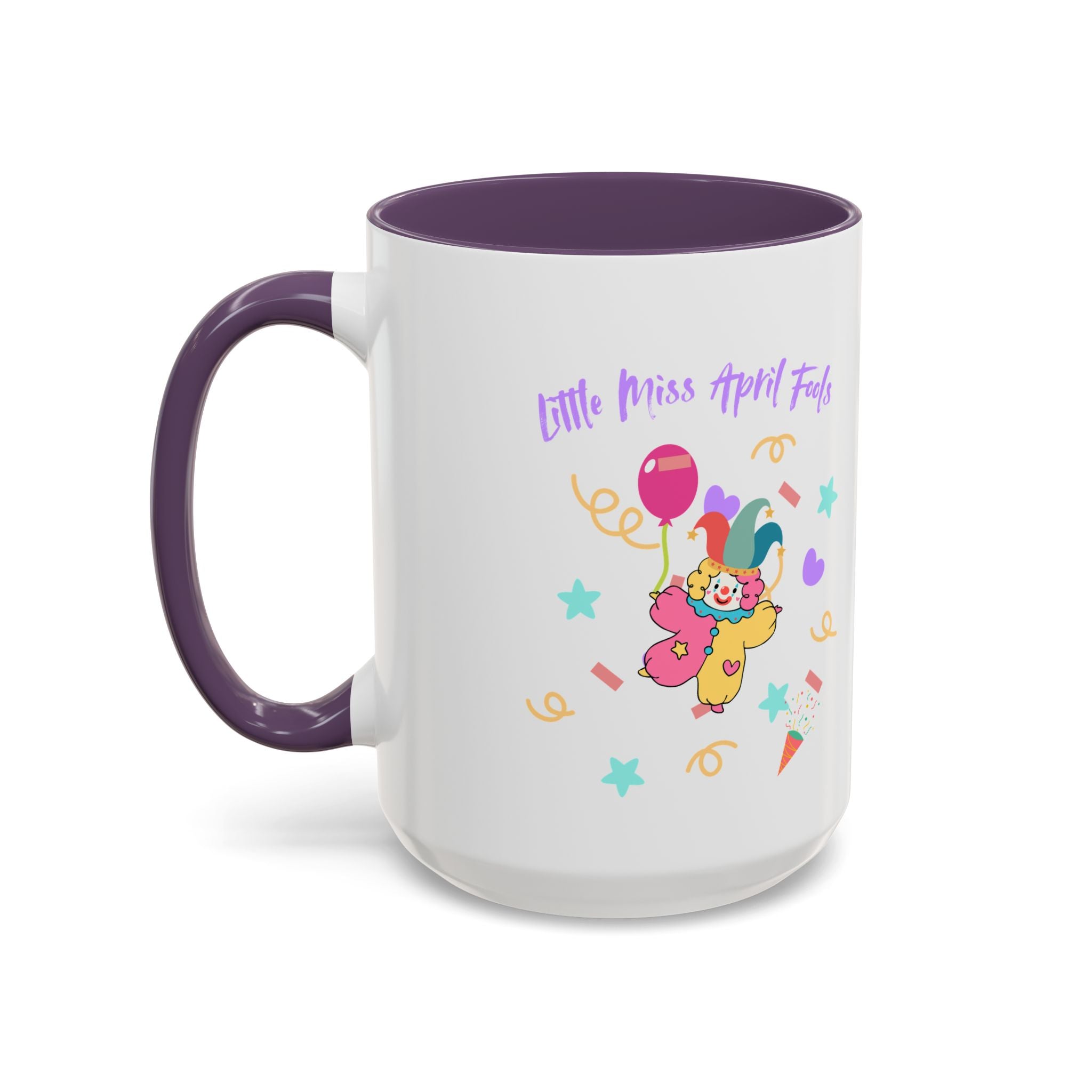 Little Miss April Fool's  Day Accent Coffee Mug - Fun & Whimsical 11oz/15oz