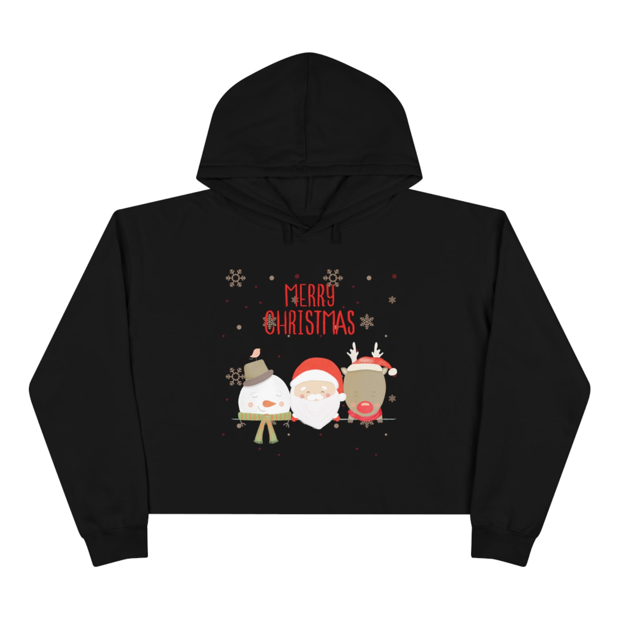 Merry Xmas Crew Crop Hoodie