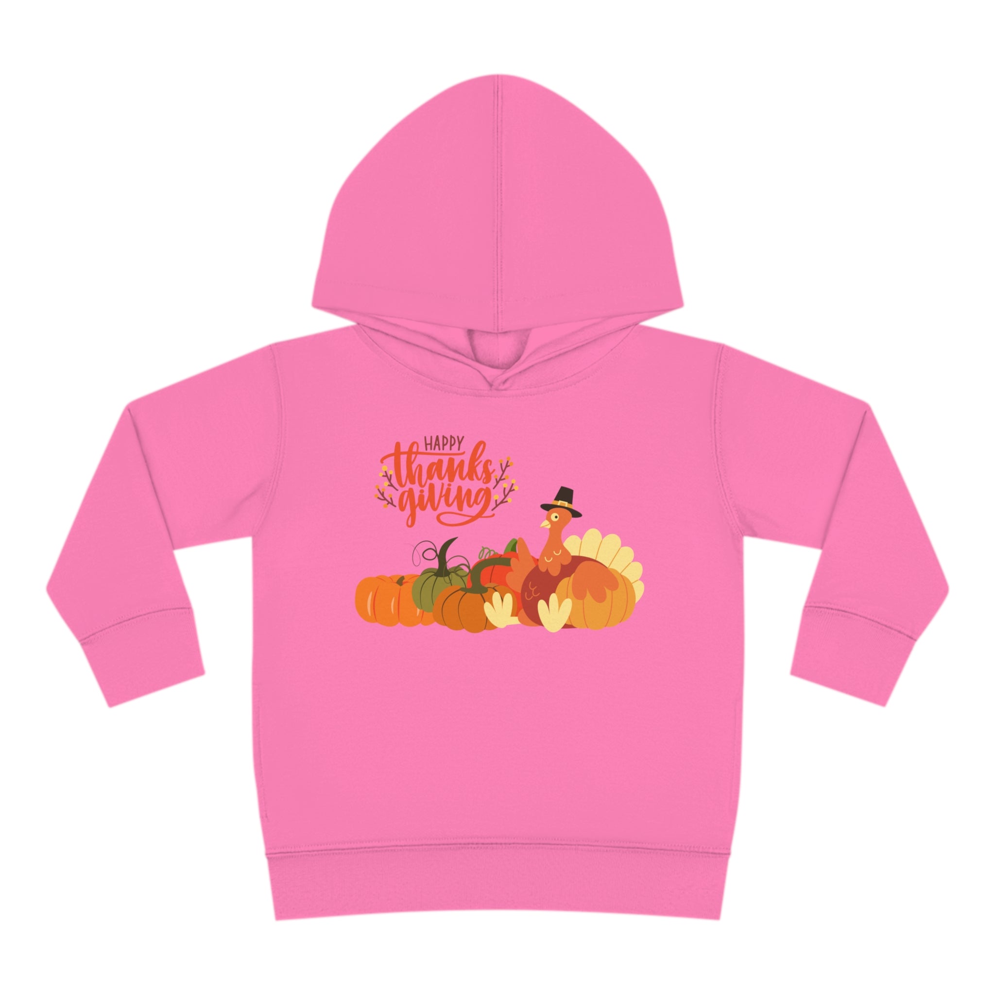 Happy Thanksgiving Turkey Toddler Pullover Fleece Hoodie
