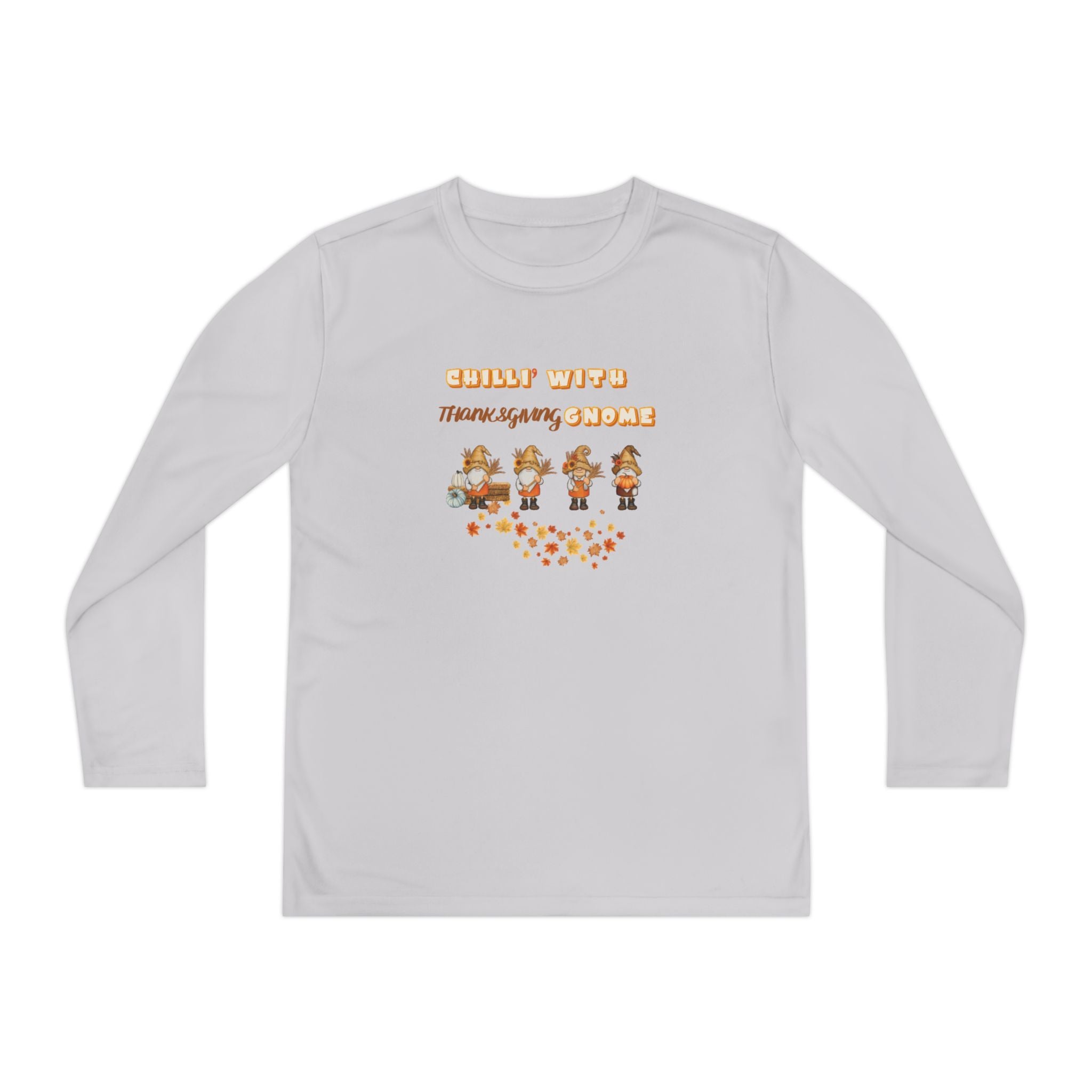 Chilli' With Thanksgiving Gnome Youth Long Sleeve Competitor Tee