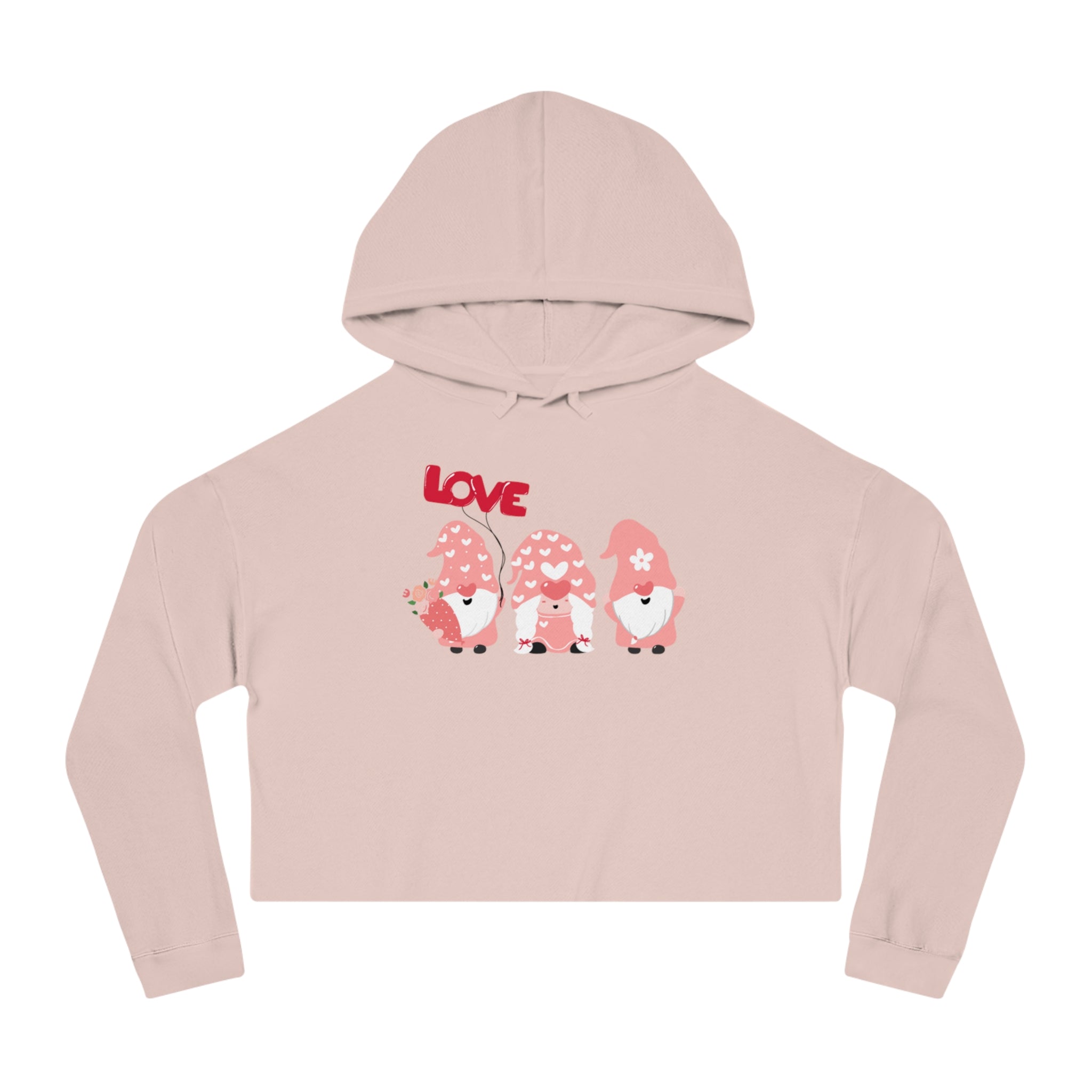 Love Gnome Day Women’s Cropped Hooded Sweatshirt