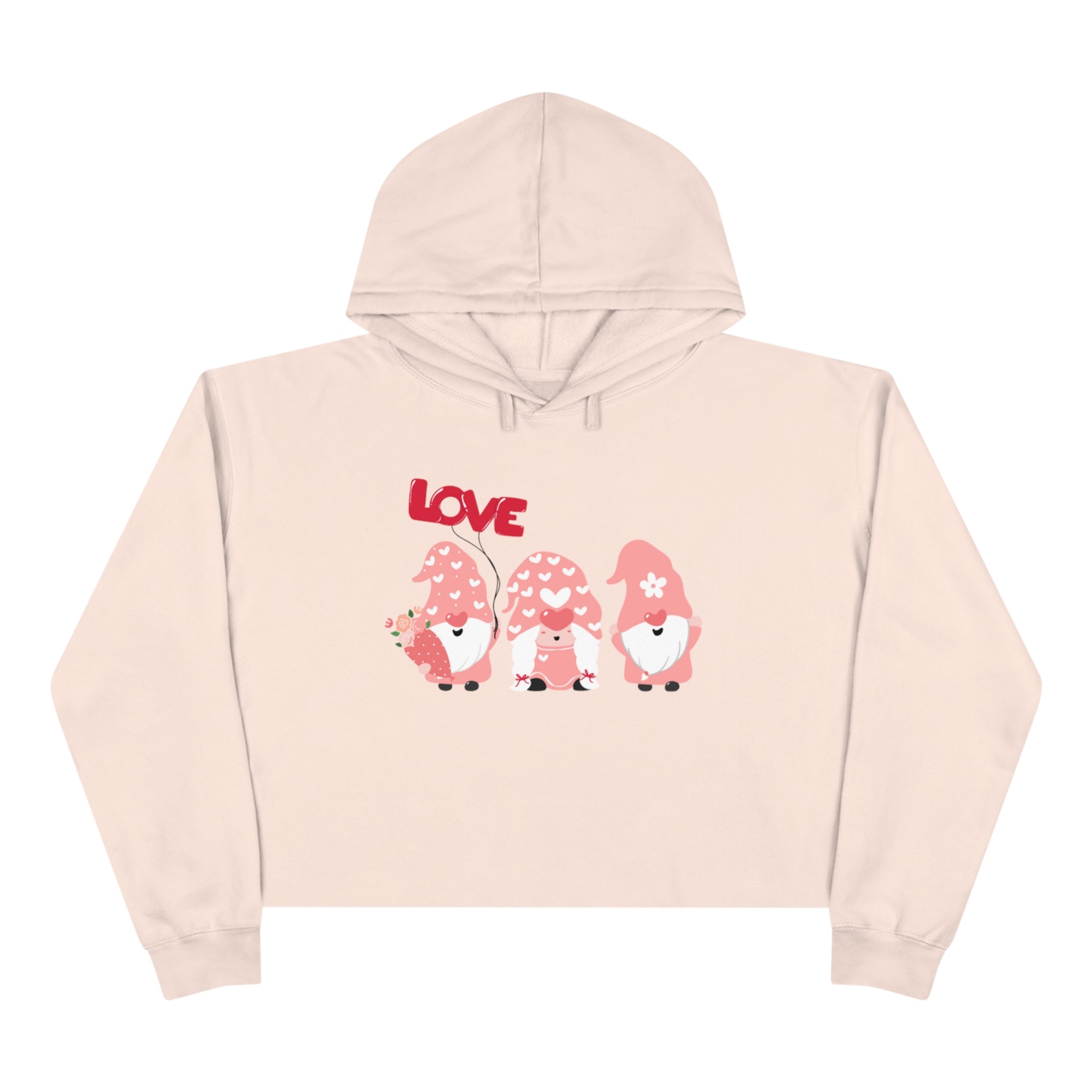 Love Gnome Day Crop Hoodie
