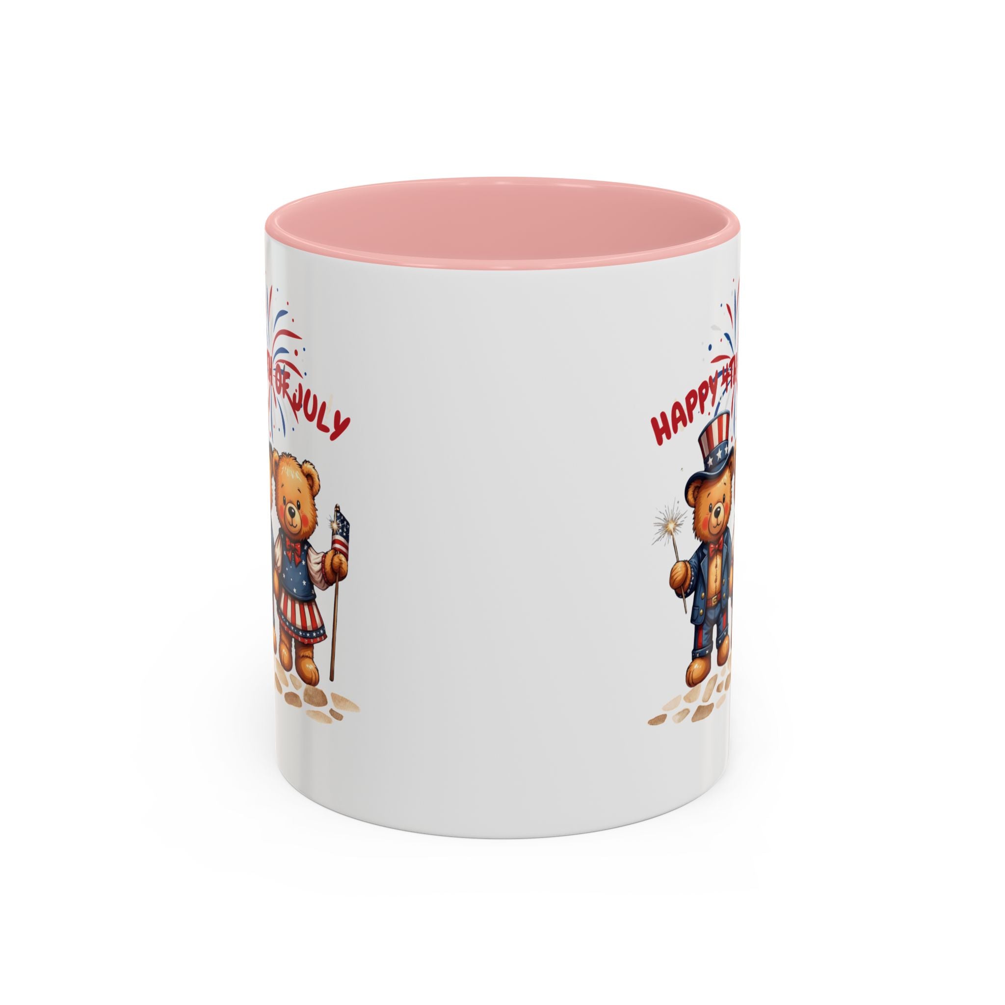 Happy 4th of July Teddy Bear Couple Coffee Mug