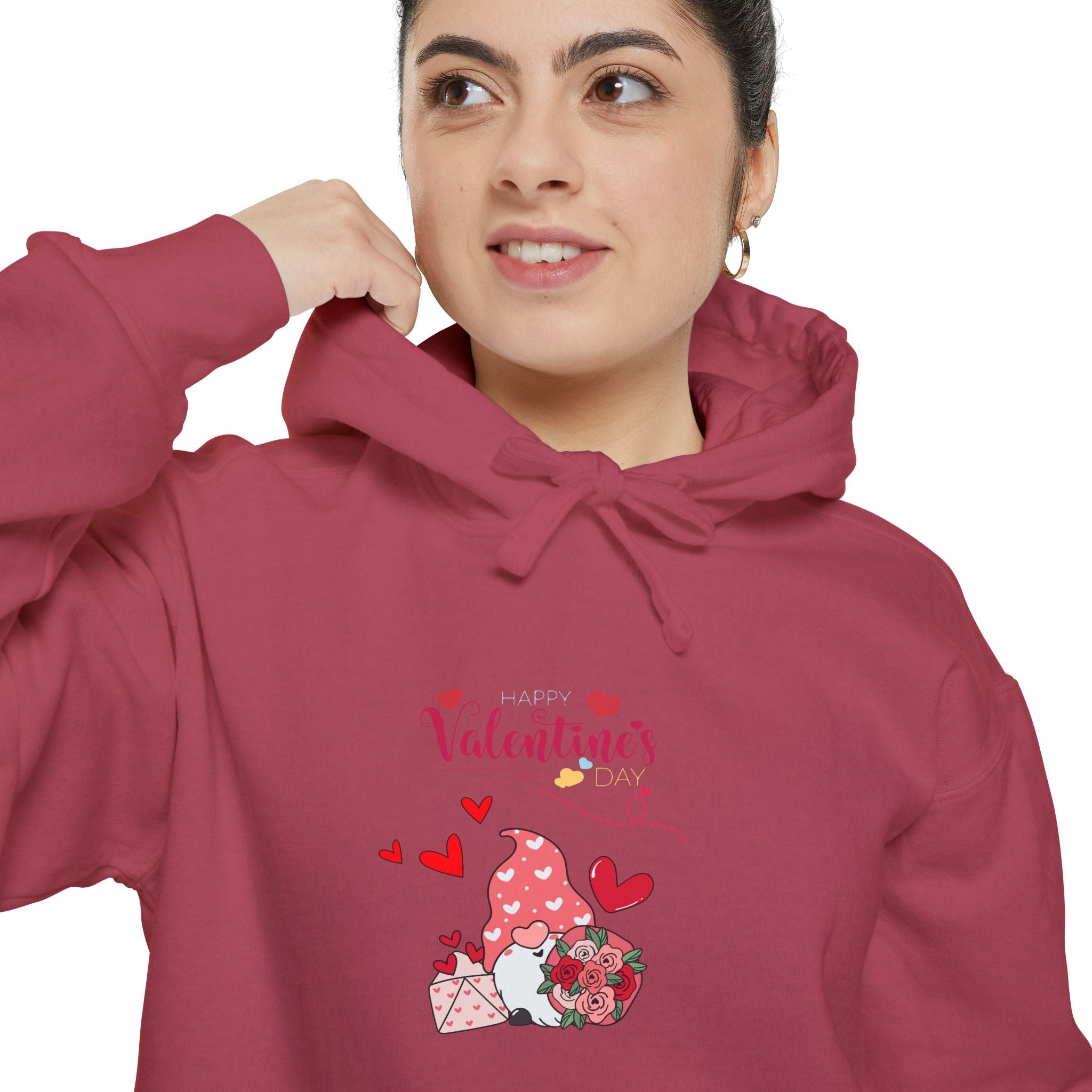 Gnome Valentine's Day Unisex Garment-Dyed Hoodie