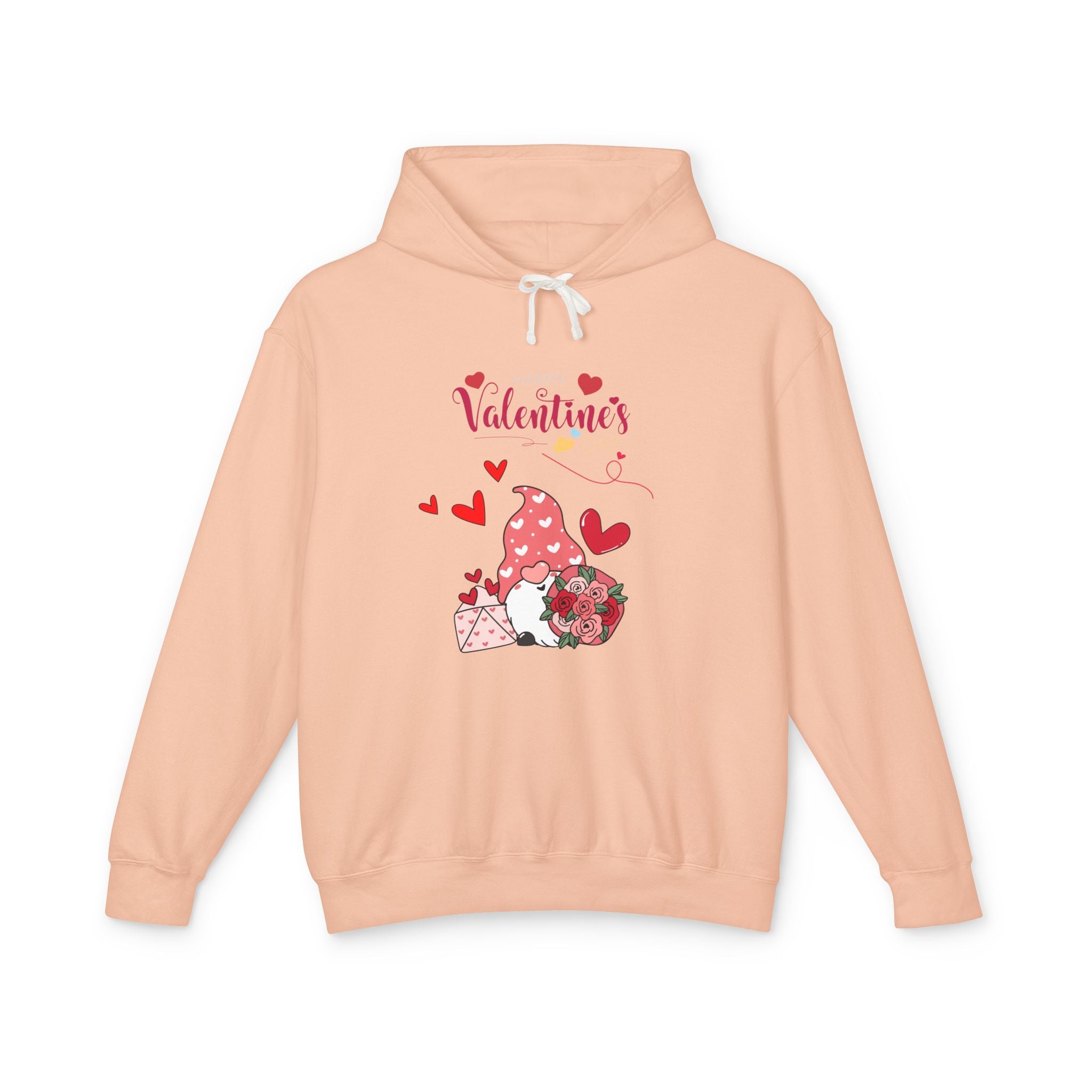 Gnome Valentine's Day Unisex Lightweight Hooded Sweatshirt