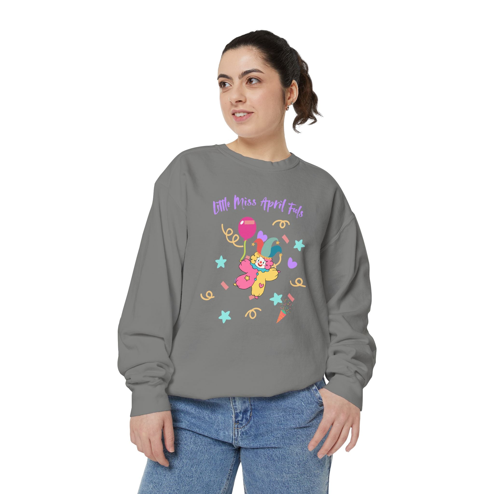 Little Miss April Fool's Day Unisex Garment-Dyed Sweatshirt