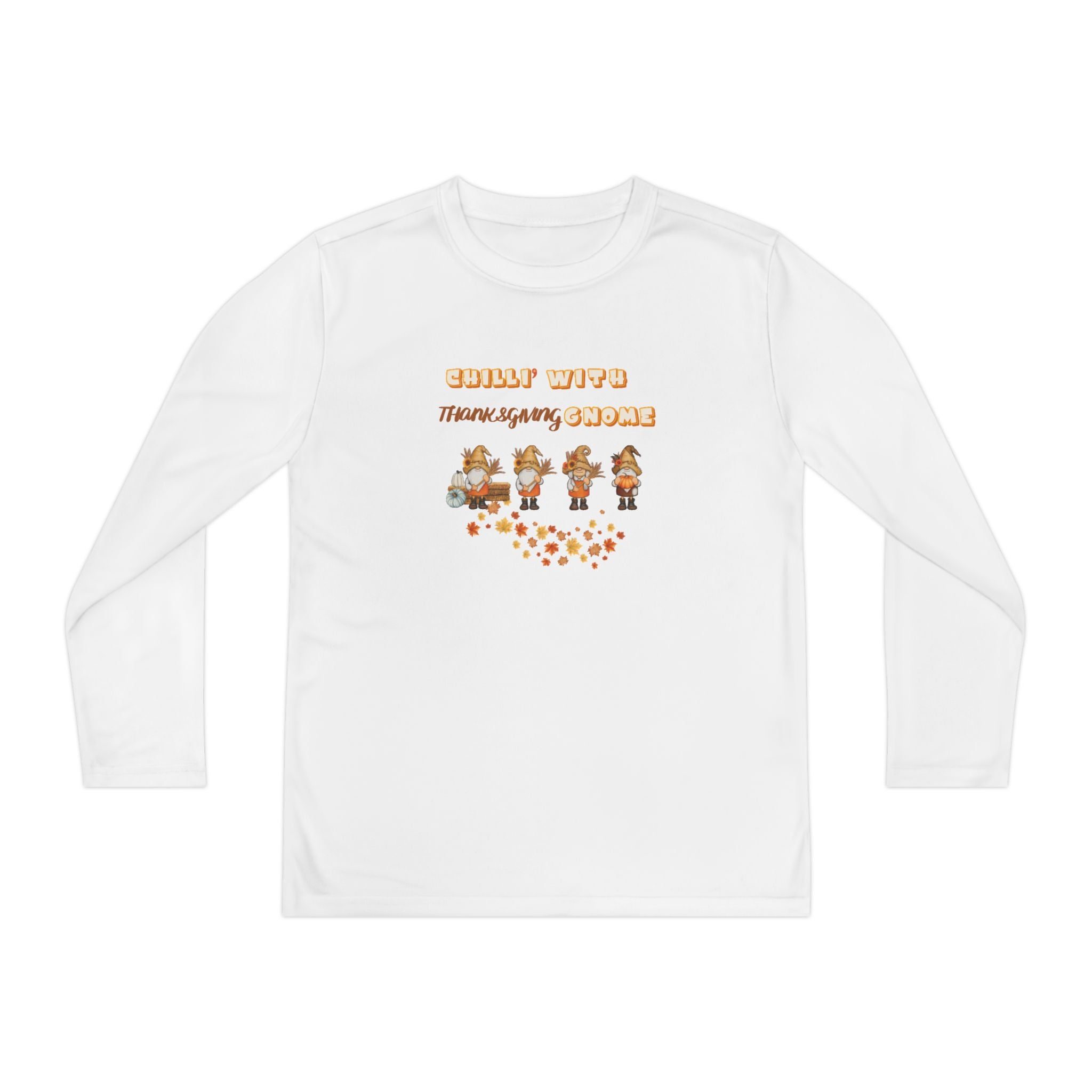 Chilli' With Thanksgiving Gnome Youth Long Sleeve Competitor Tee