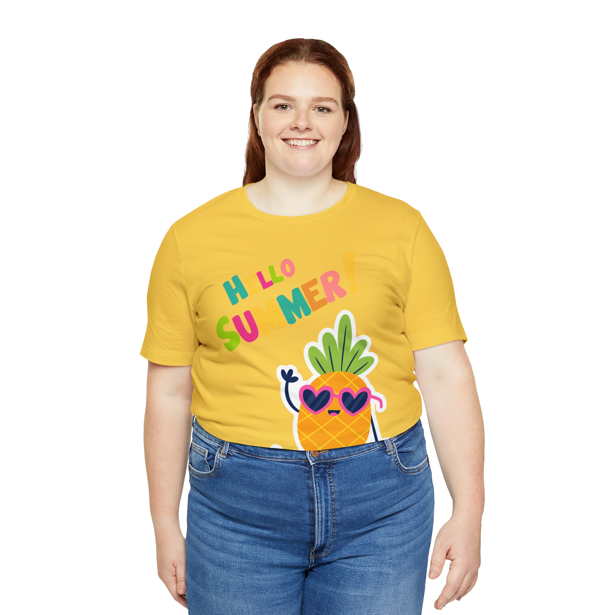 Hello Pineapple Summer Unisex Jersey Short Sleeve Tee