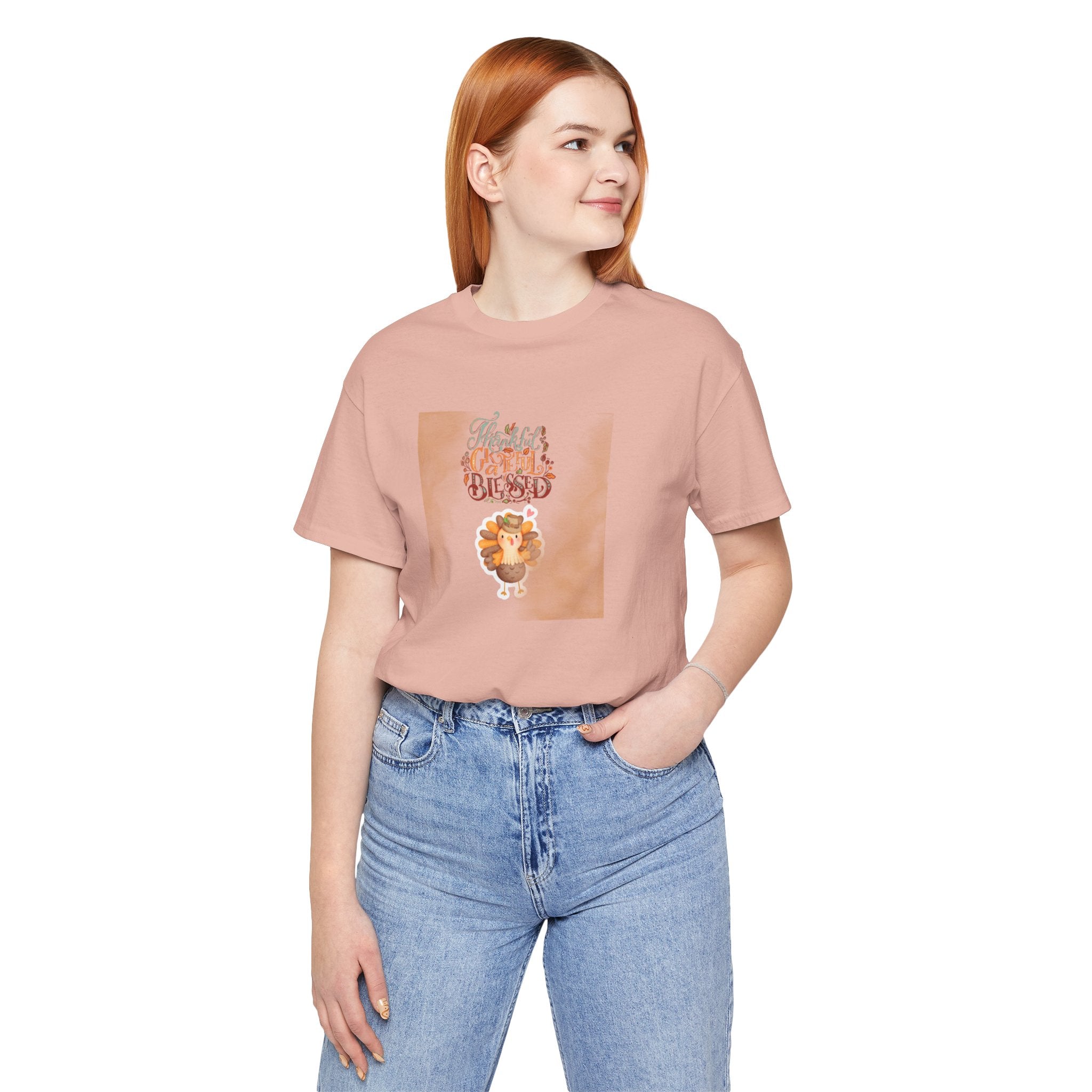 Thankful Grateful Blessed Unisex Jersey Short Sleeve Tee
