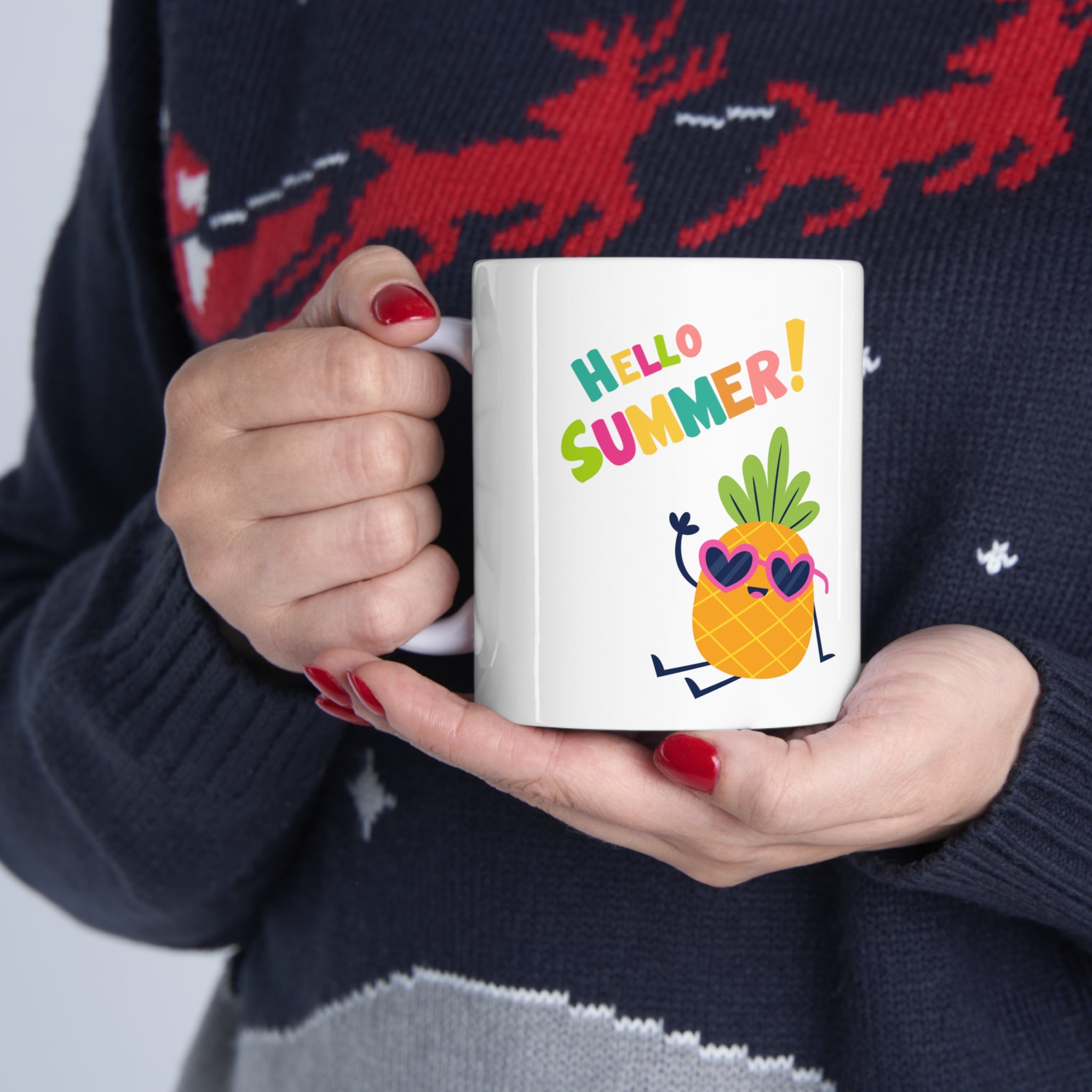 Hello Pineapple Summer Ceramic Mug 11oz