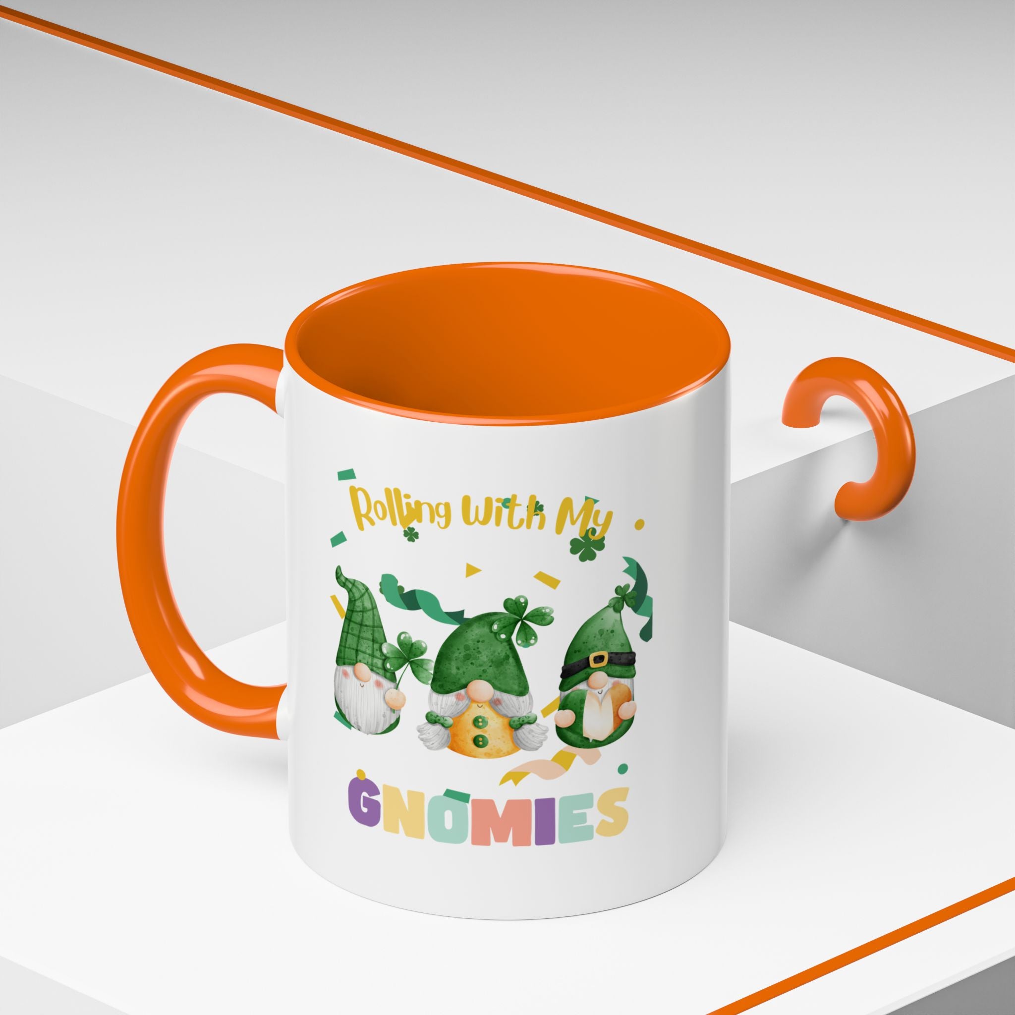 Rolling With My Gnomies Accent Coffee Mug - Fun St. Patrick's Day Gift