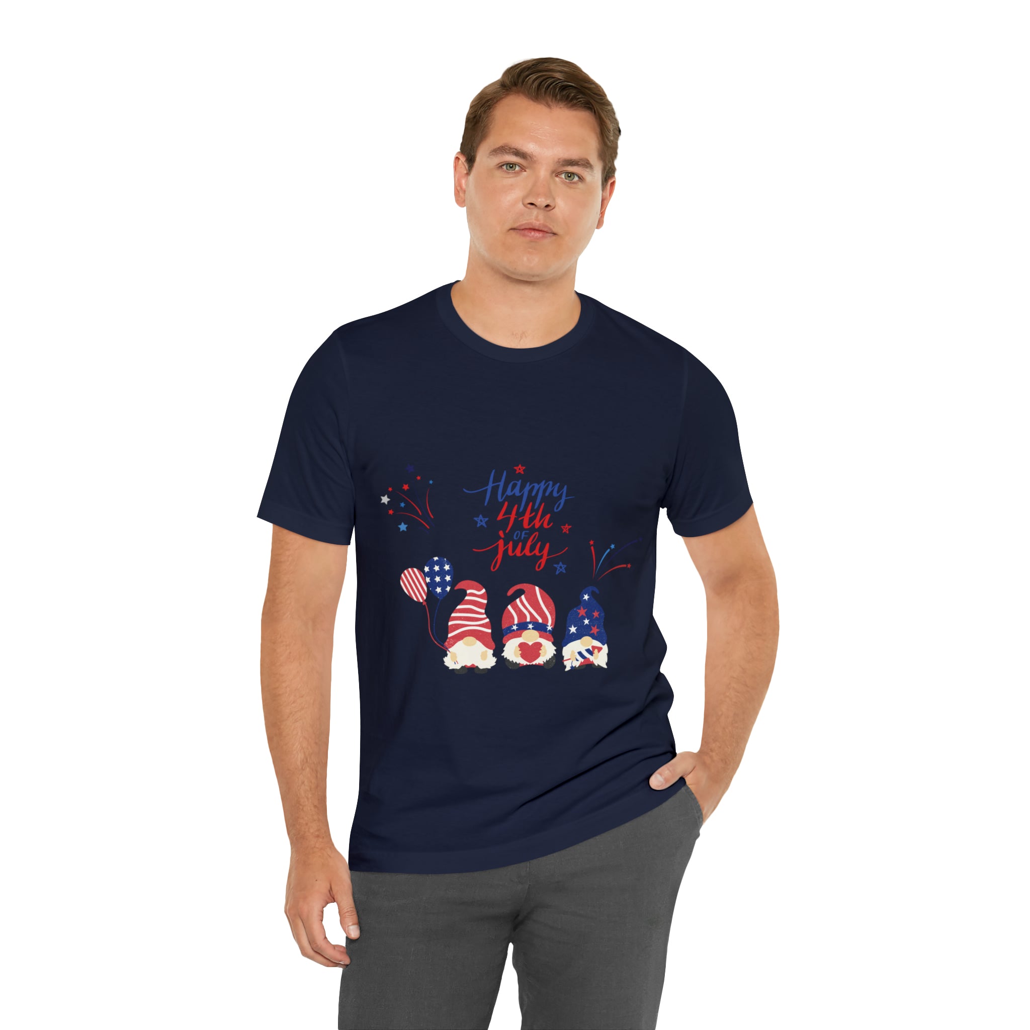 Happy 4th Of July Gnome Unisex Jersey Short Sleeve Tee