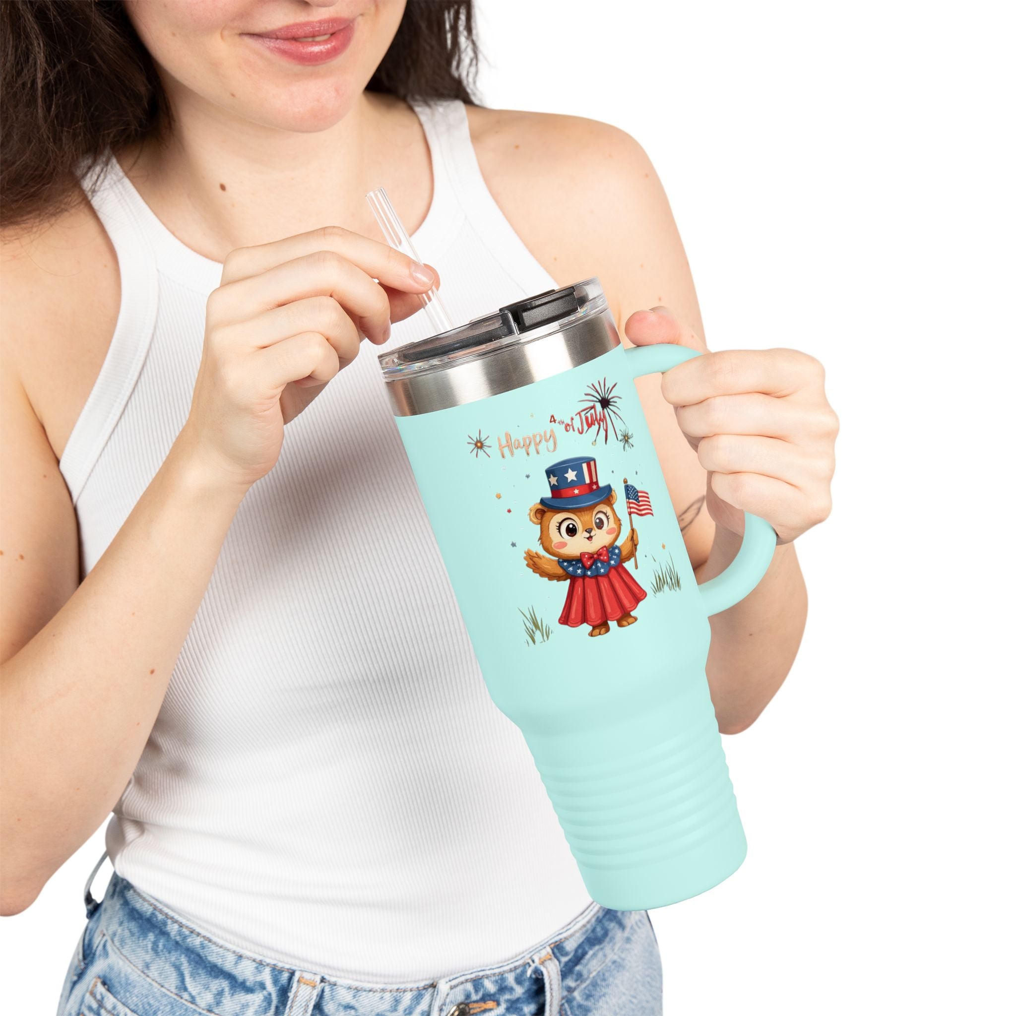 Happy Independence Day  Insulated Travel Mug, 40oz