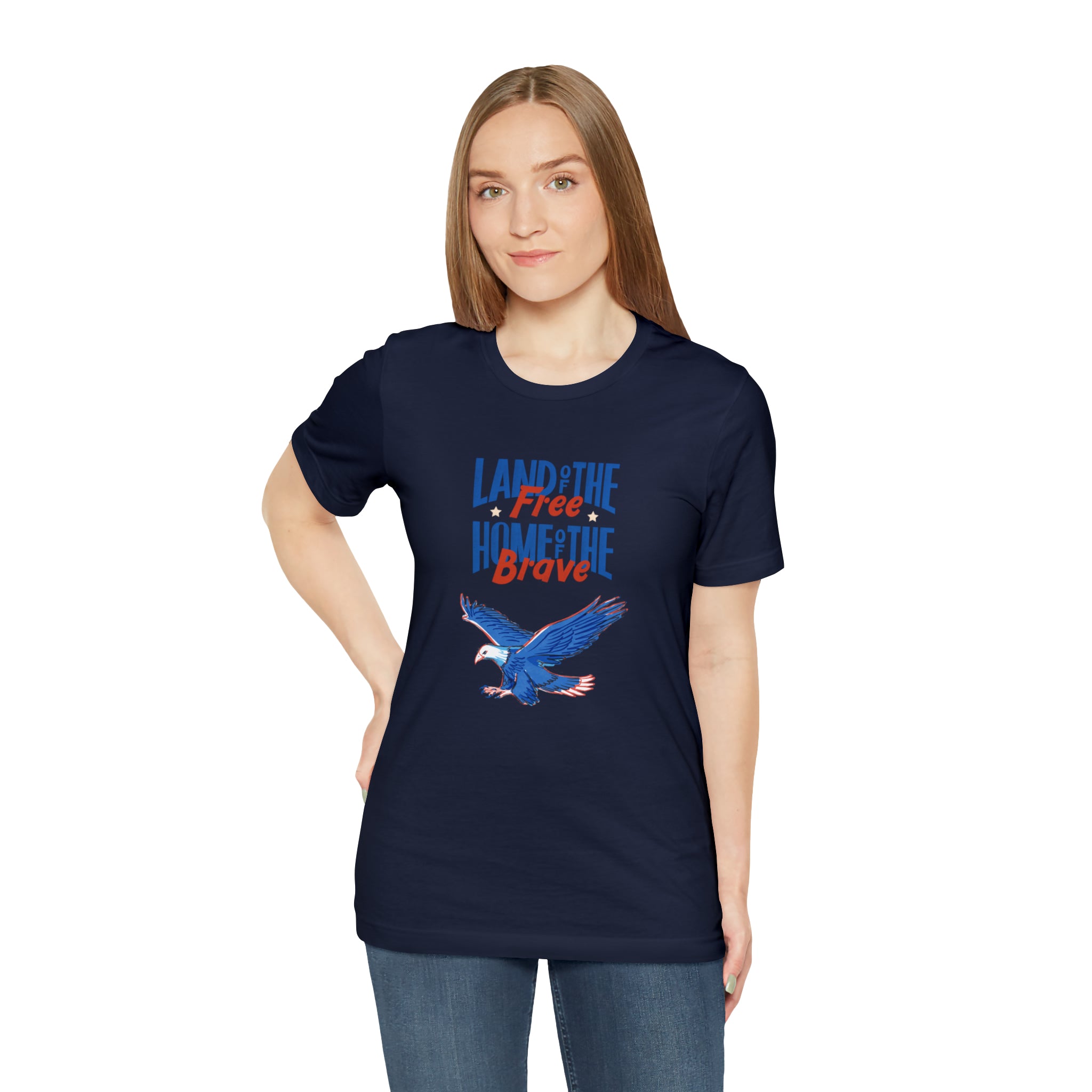 Land Of The Free Home Of The Brave Unisex Jersey Short Sleeve Tee