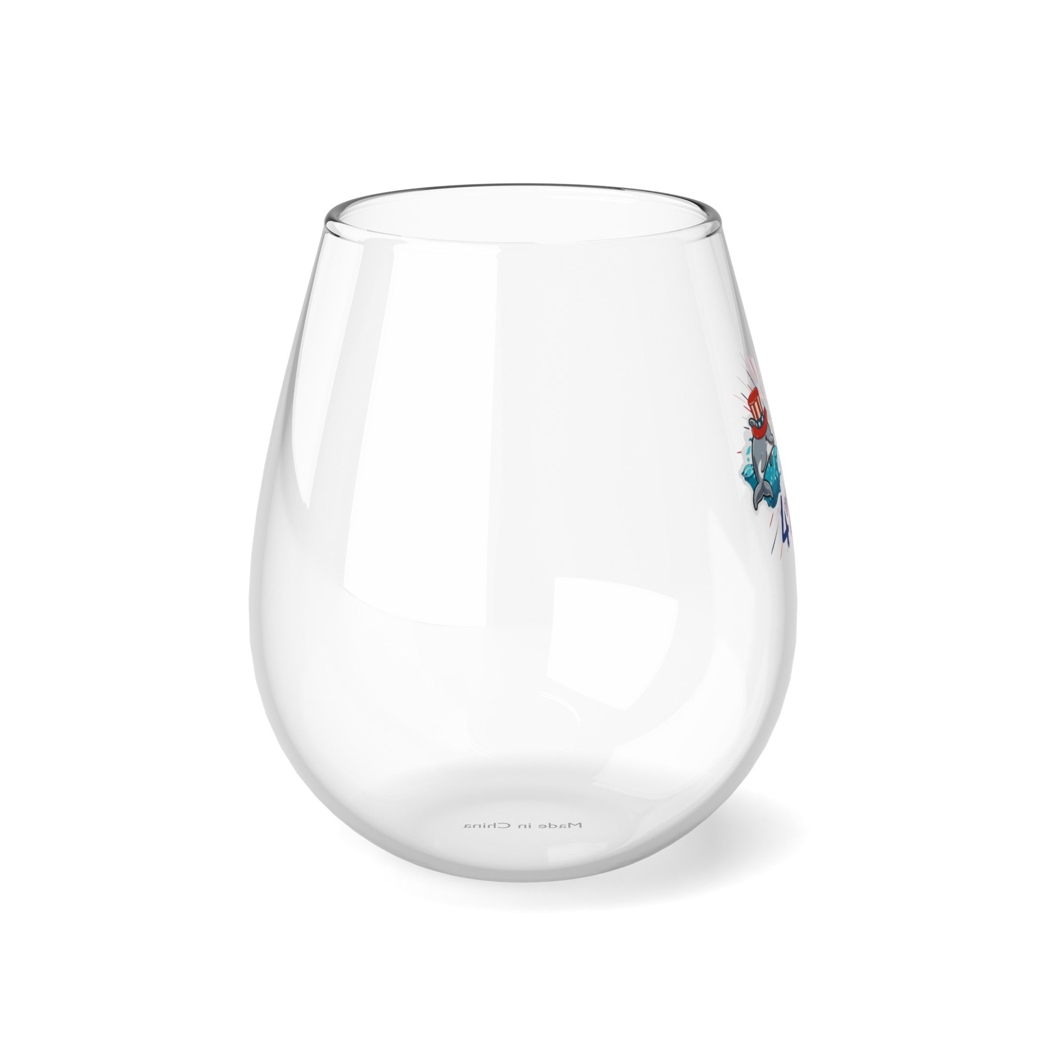 Splash 4th Of July Stemless Wine Glass, 11.75oz