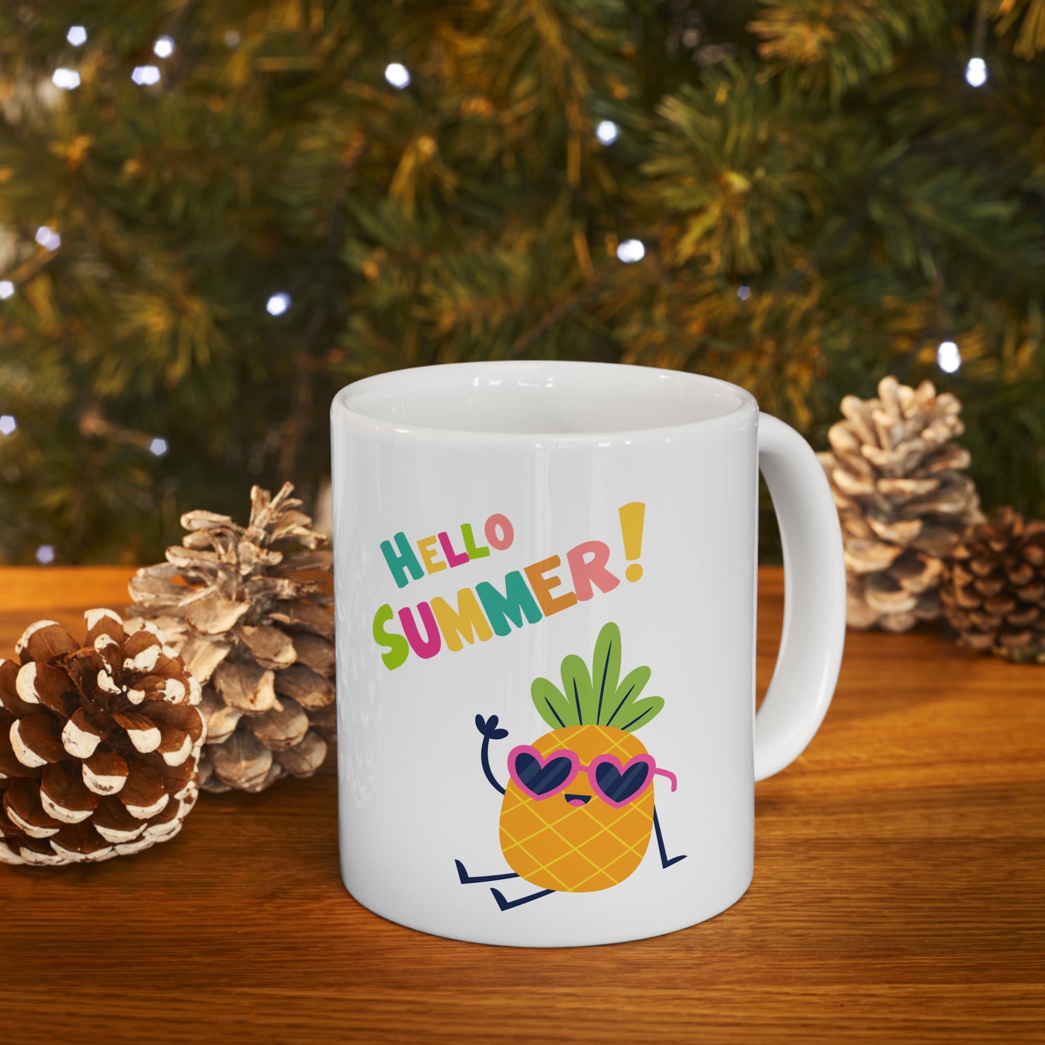 Hello Pineapple Summer Ceramic Mug 11oz